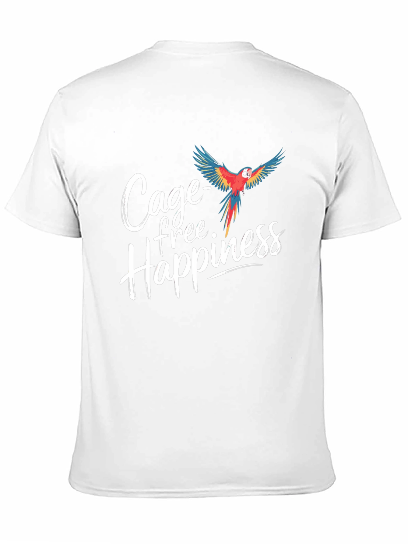 Cage-Free Happiness T-Shirt Parrot Design
