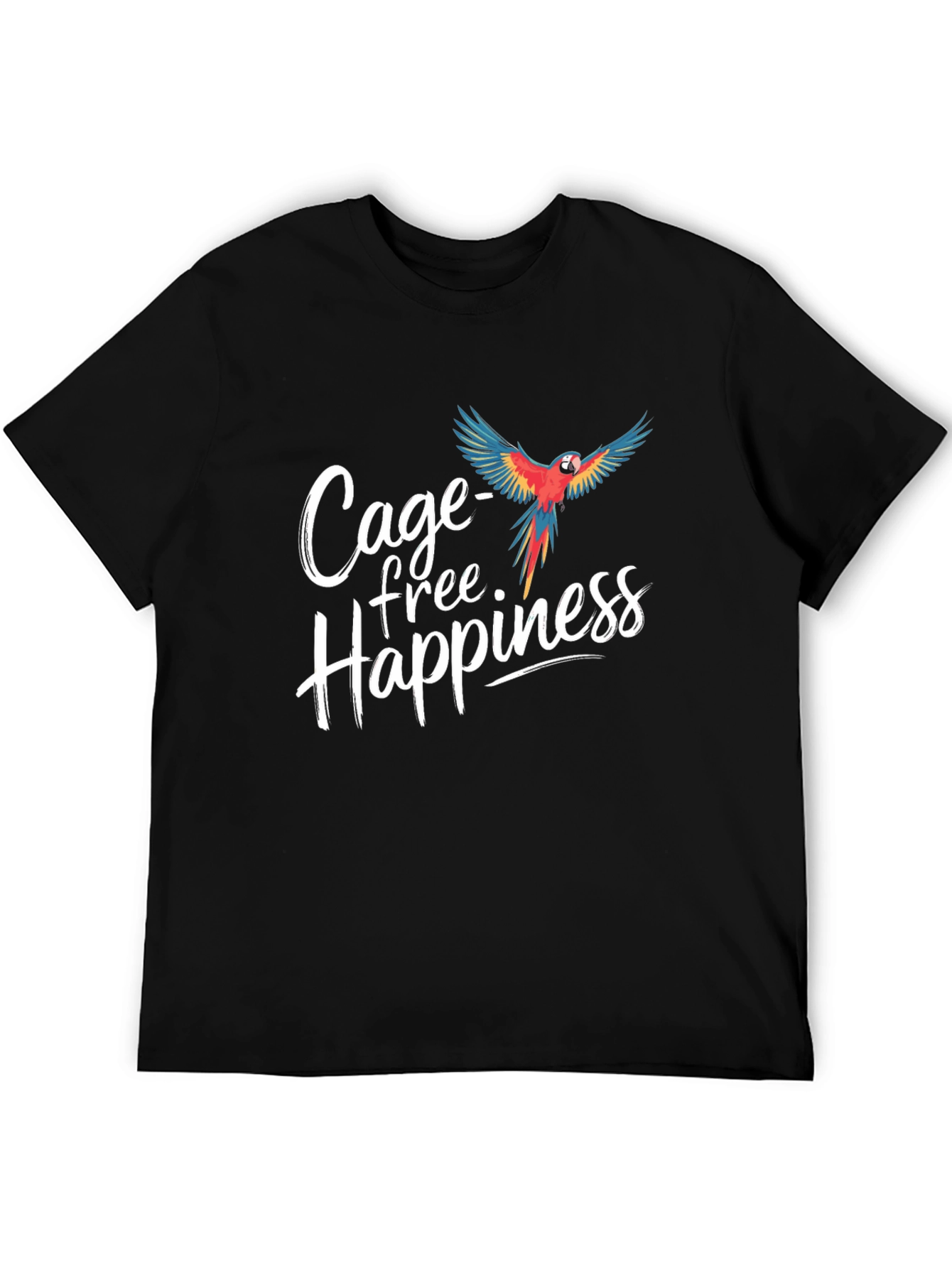 Cage-Free Happiness T-Shirt Parrot Design