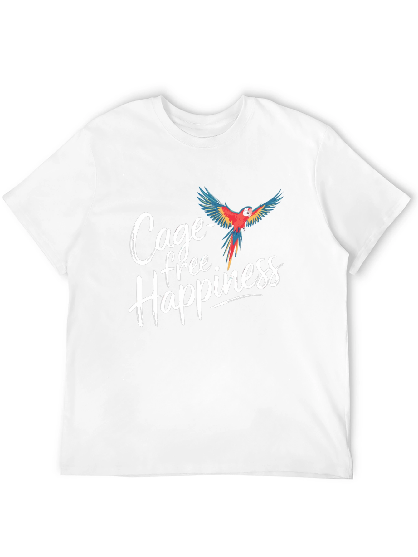 Cage-Free Happiness T-Shirt Parrot Design