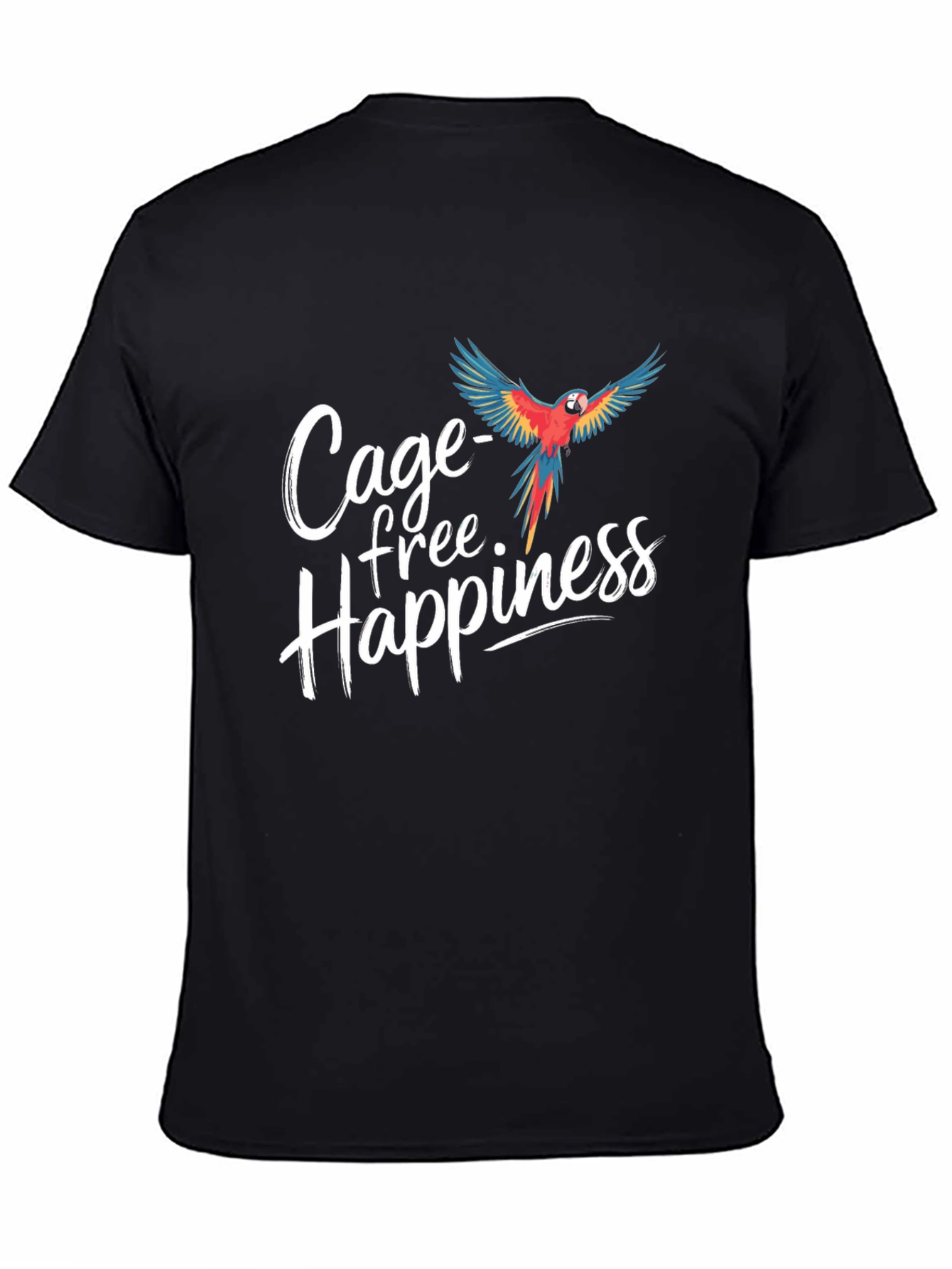 Cage-Free Happiness T-Shirt Parrot Design