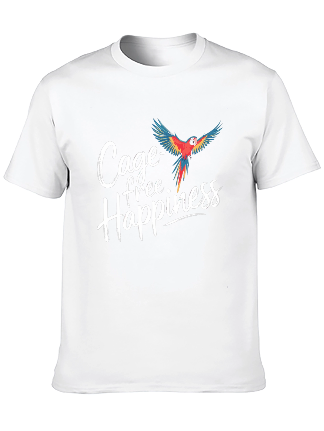 Cage-Free Happiness T-Shirt Parrot Design