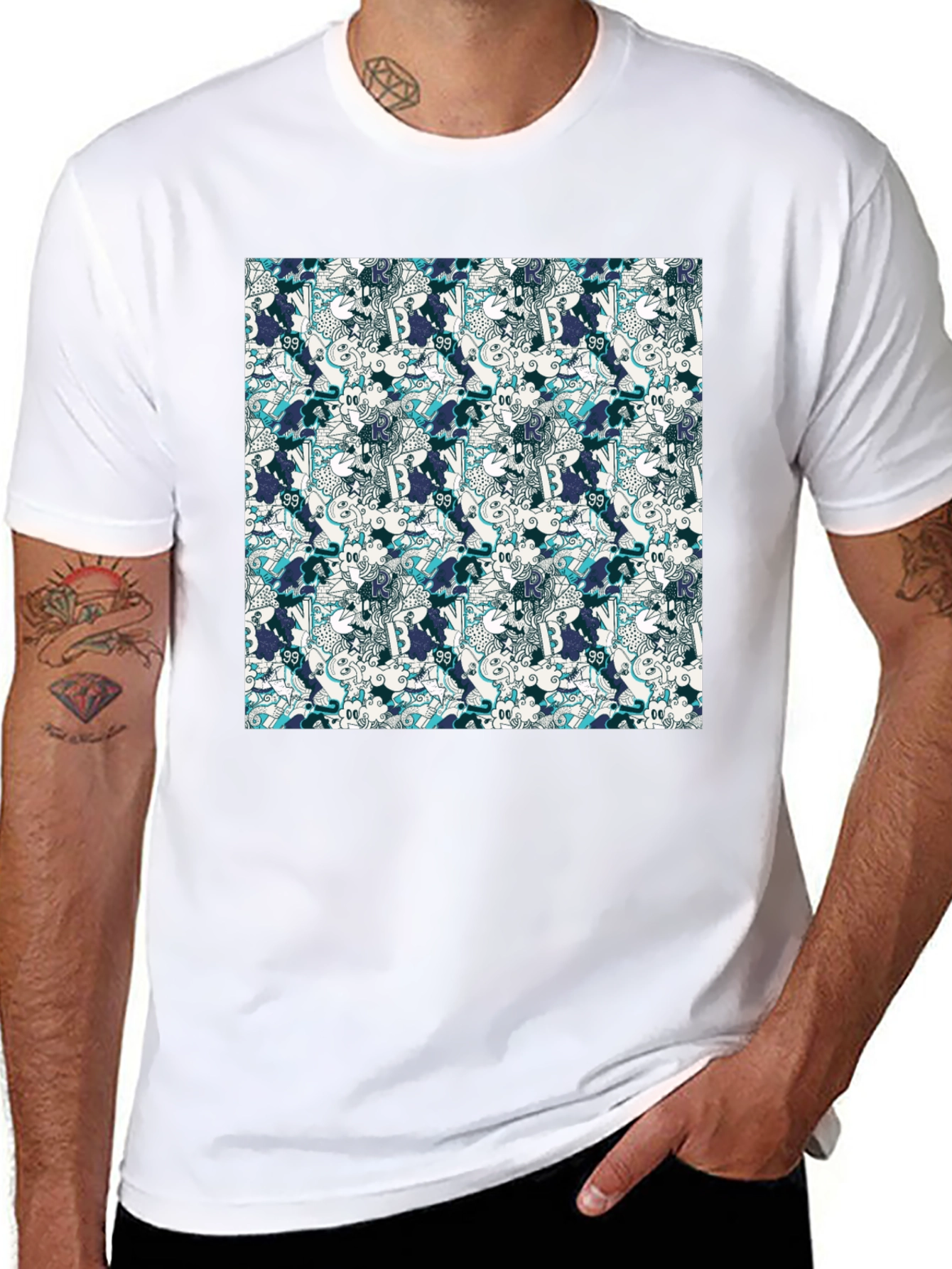 Funky Pattern Tee - Cool Graphic Print T-Shirt