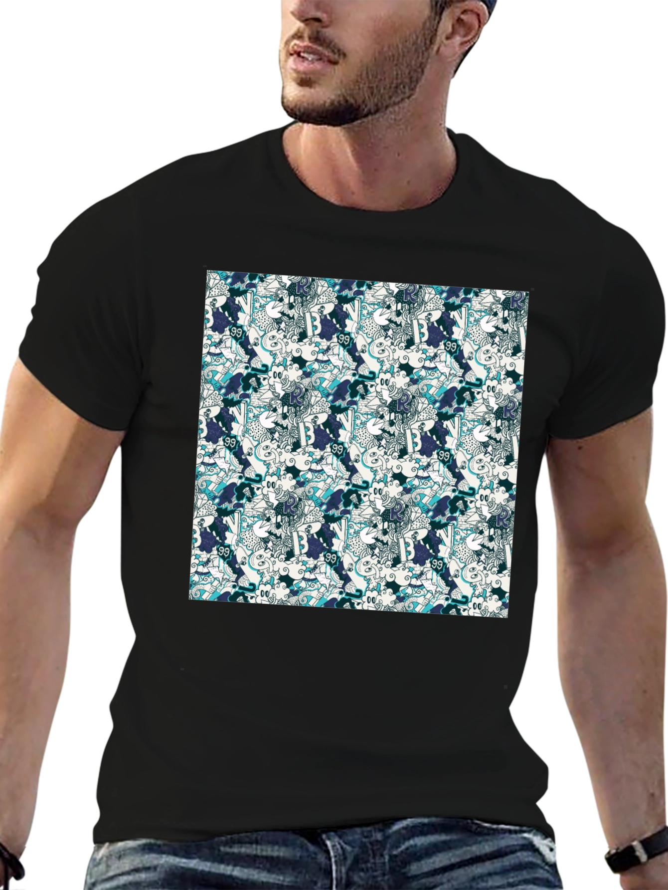 Funky Pattern Tee - Cool Graphic Print T-Shirt