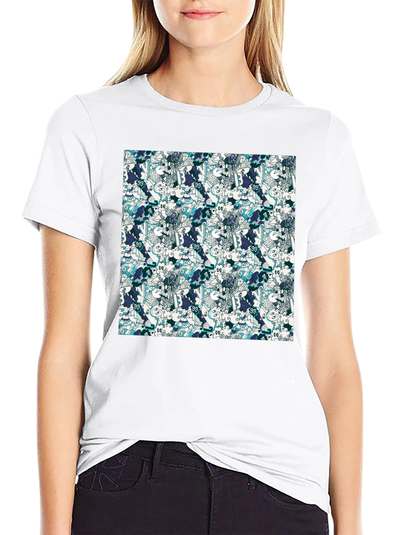 Funky Pattern Tee - Cool Graphic Print T-Shirt