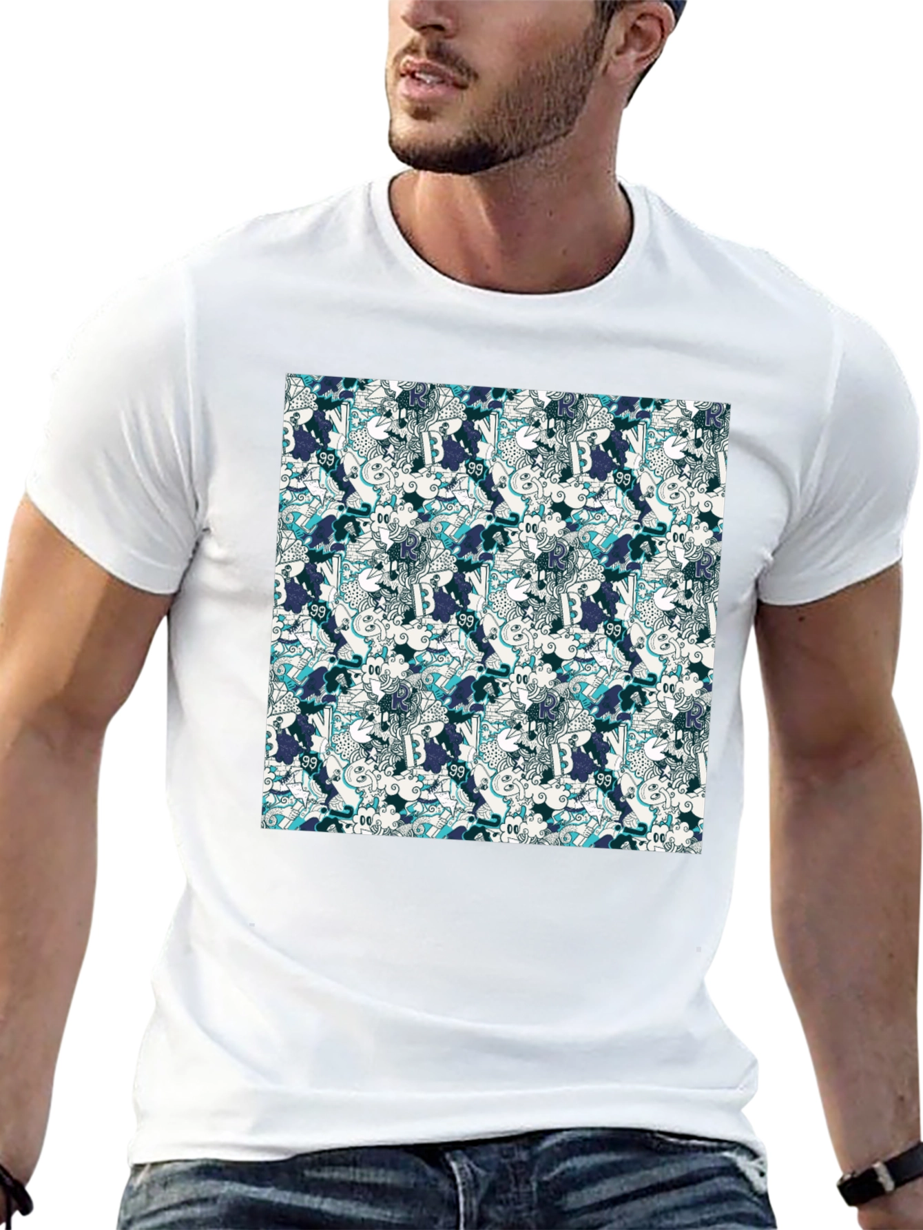 Funky Pattern Tee - Cool Graphic Print T-Shirt