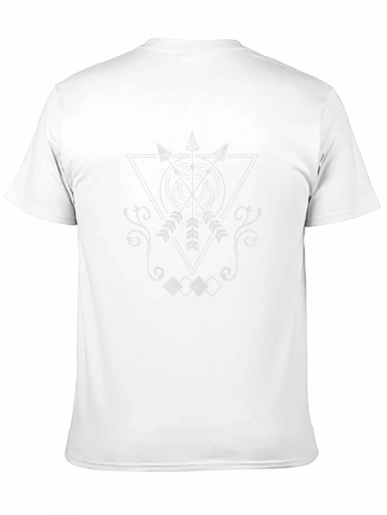 Geometric Arrow Design Black T-Shirt