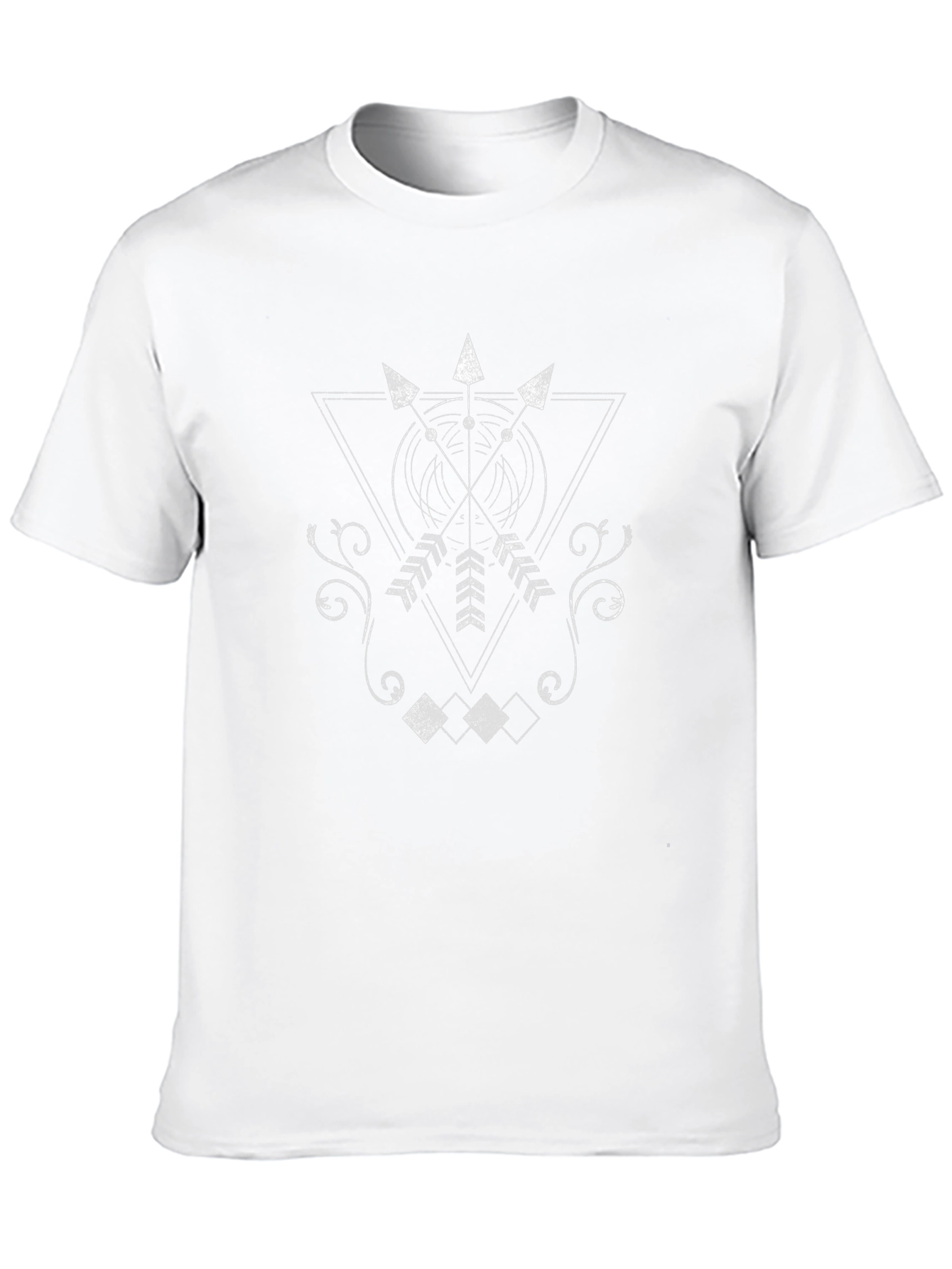 Geometric Arrow Design Black T-Shirt