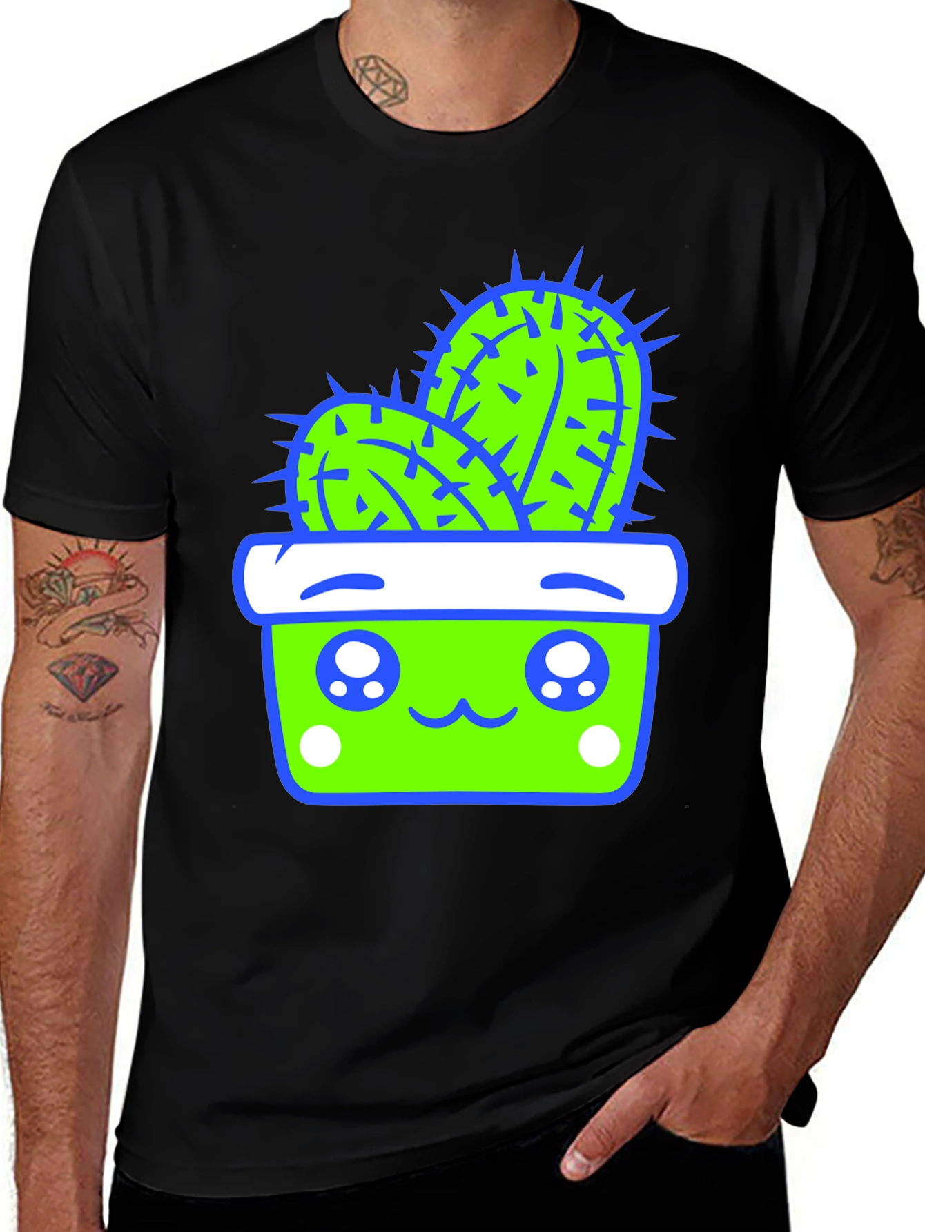 Kawaii Cactus T-Shirt - Cute Potted Plant Tee