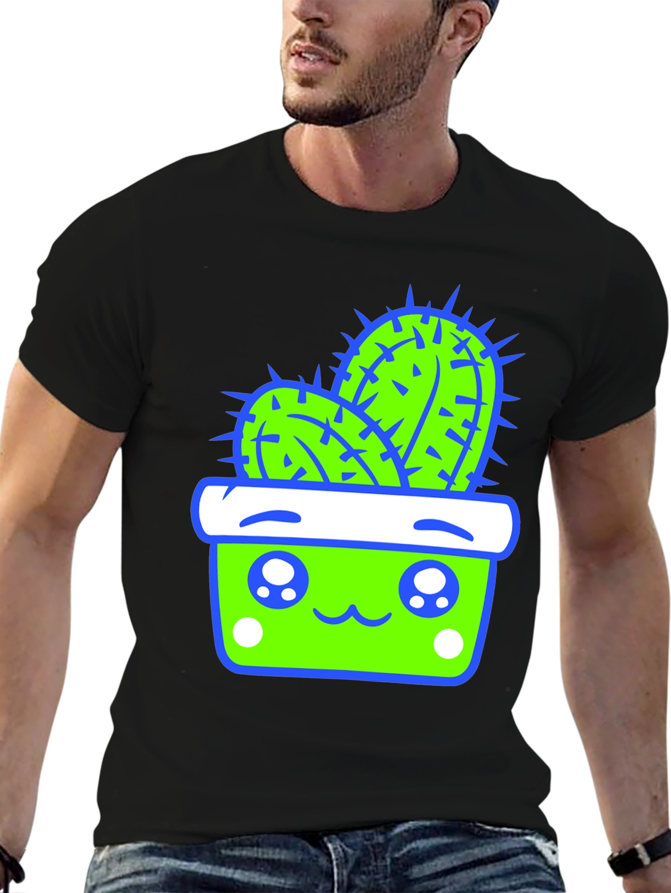 Kawaii Cactus T-Shirt - Cute Potted Plant Tee