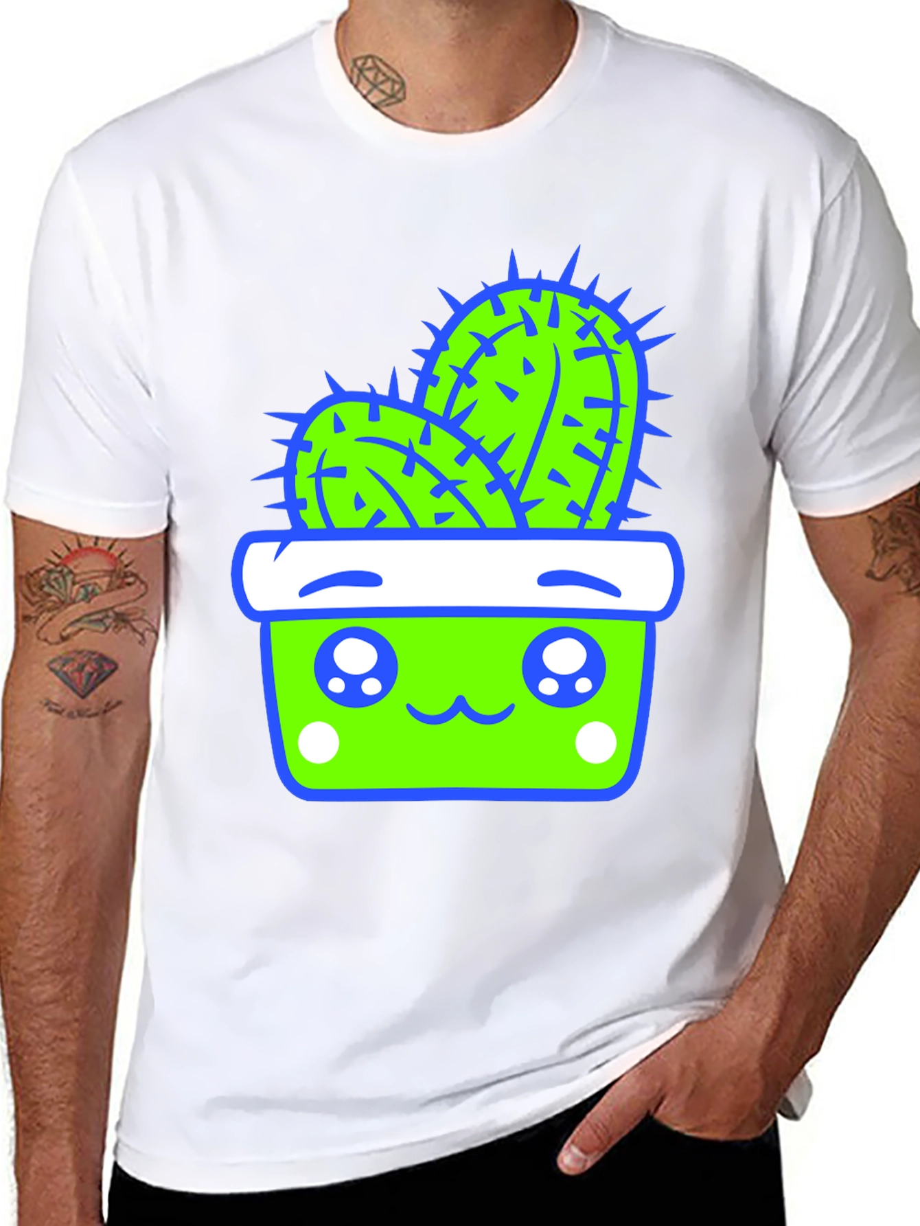 Kawaii Cactus T-Shirt - Cute Potted Plant Tee