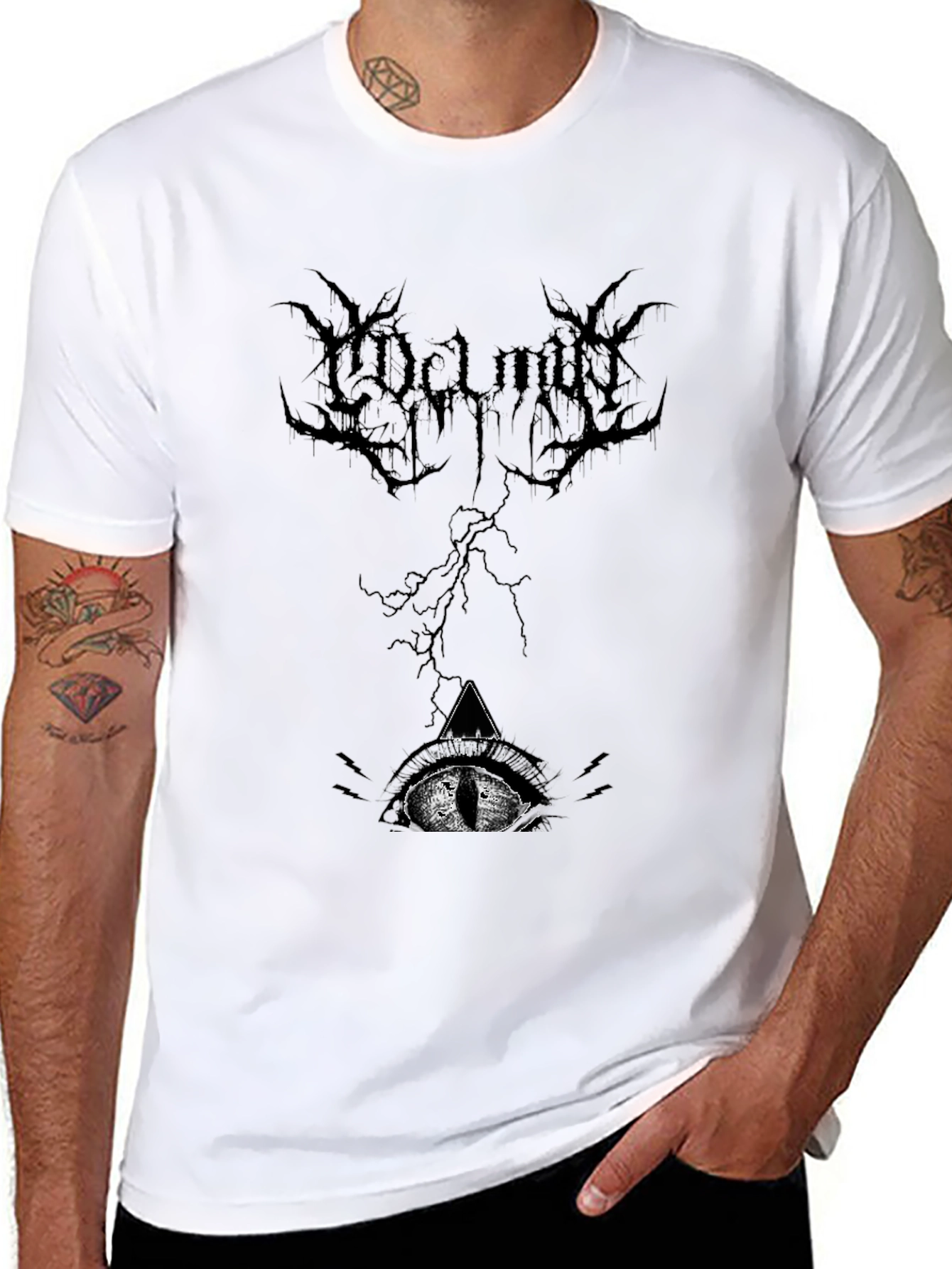 Black Metal Band Logo Graphic T-Shirt