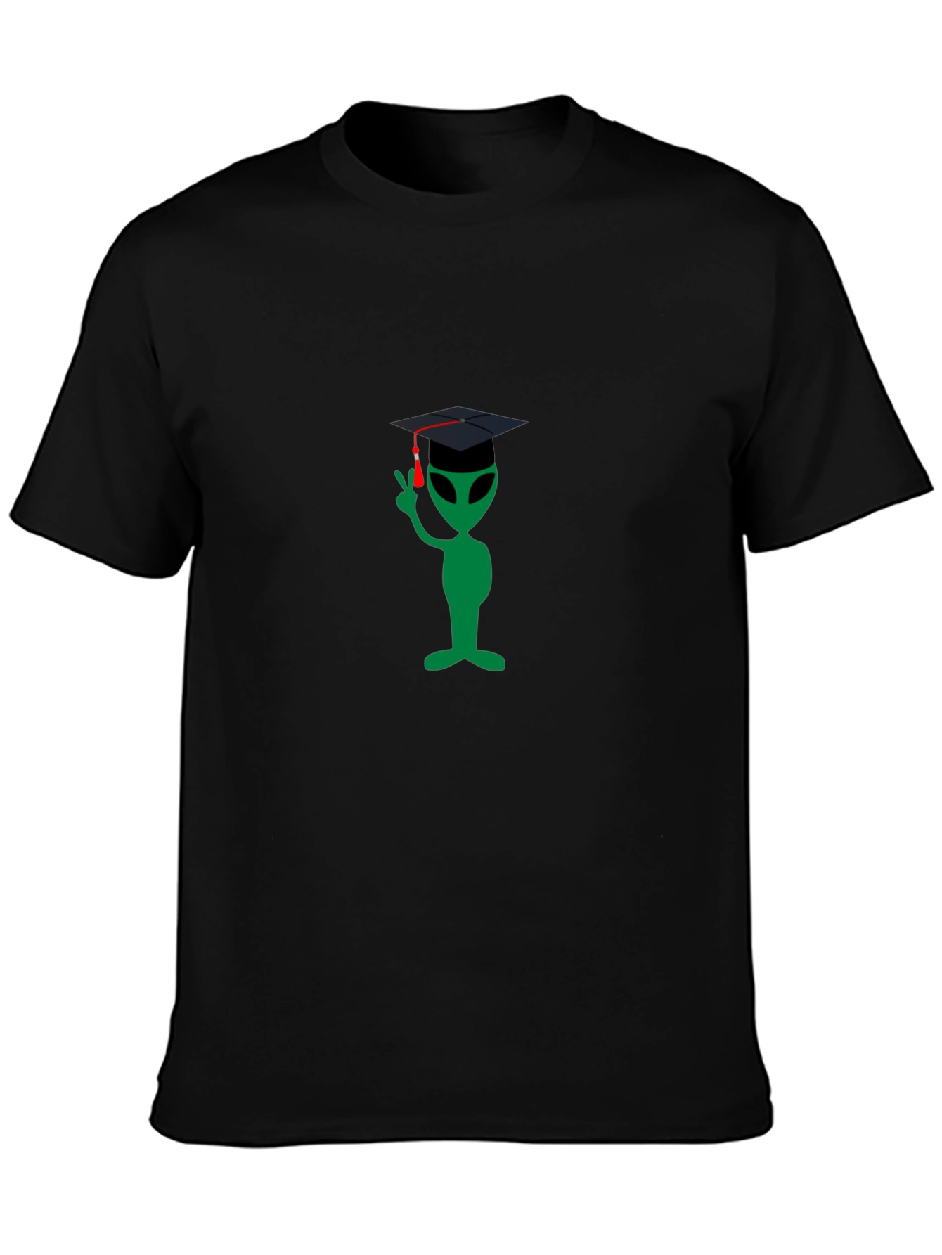 Graduation Alien Graphic Tee - Black