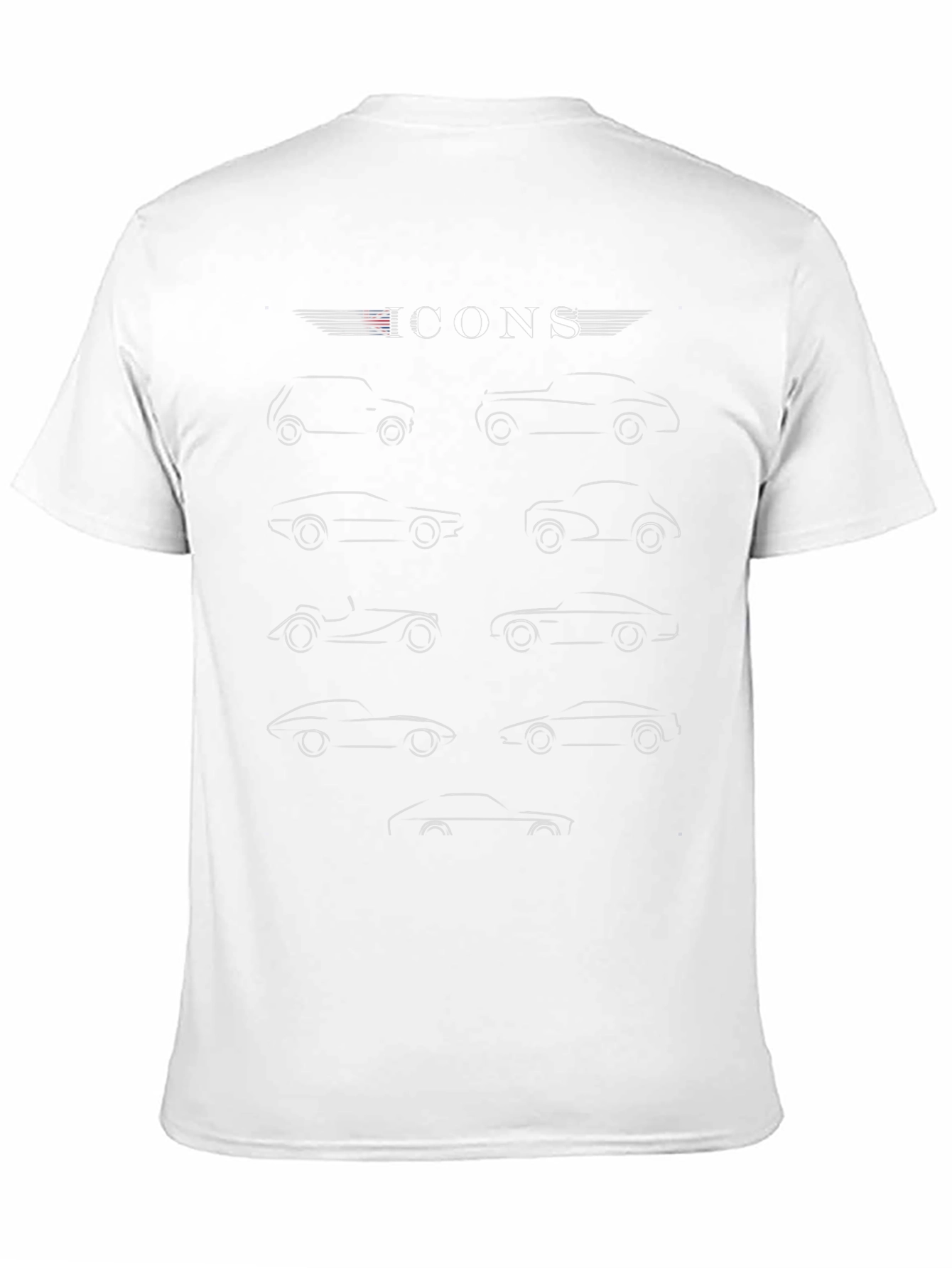 Icons Car Graphic Print T-Shirt - Classic Car Enthusiast