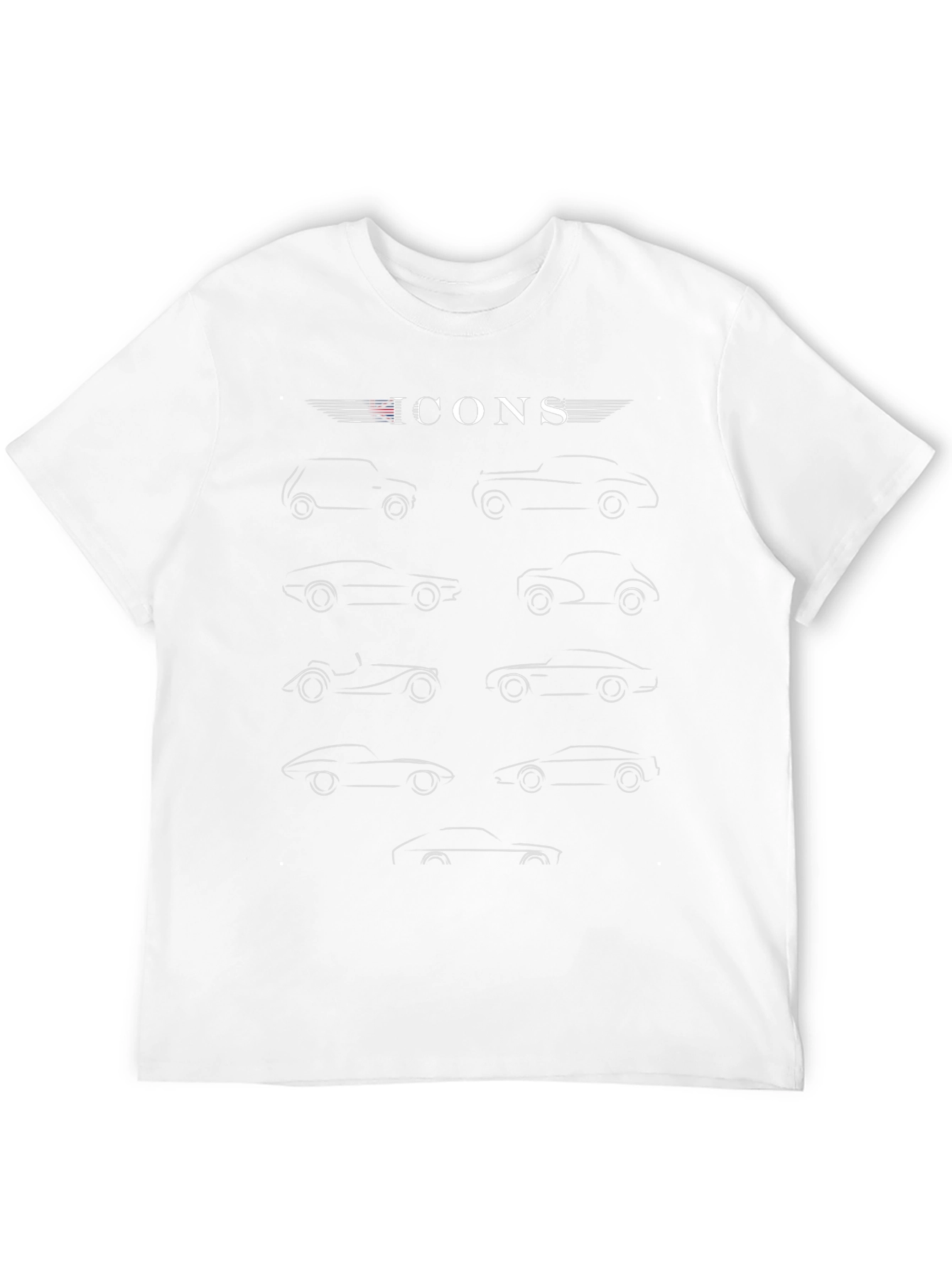 Icons Car Graphic Print T-Shirt - Classic Car Enthusiast