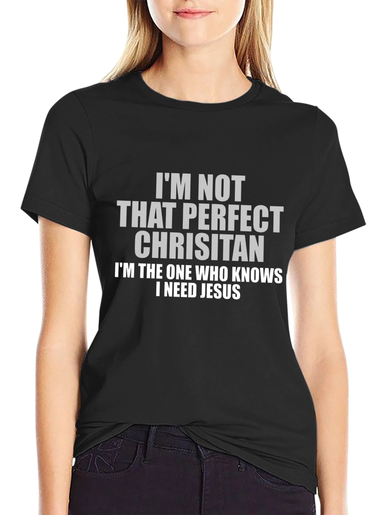 I Need Jesus Black Graphic T-Shirt