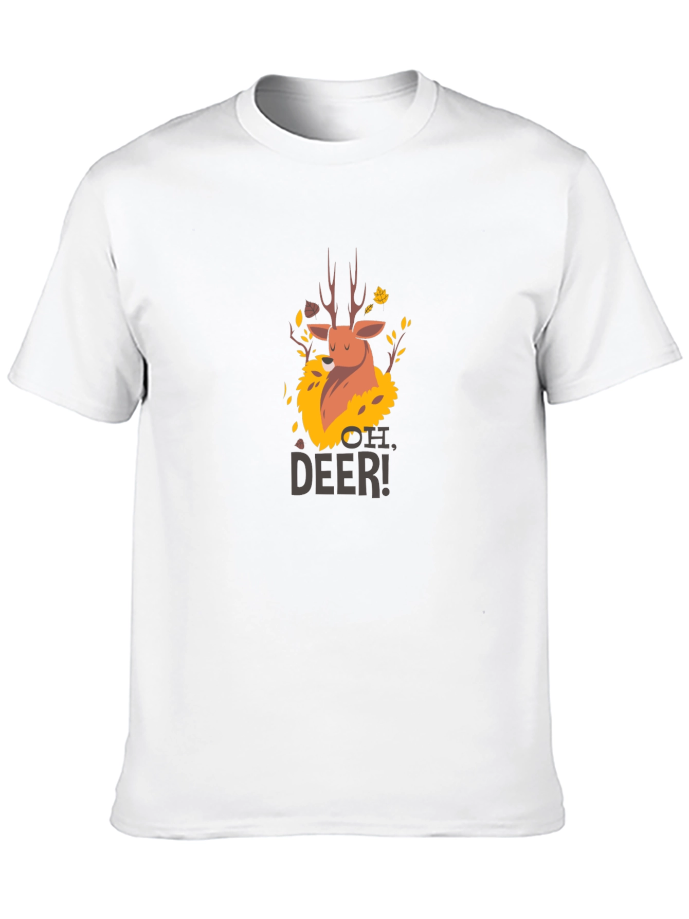 Oh Deer! Graphic Print Black T-Shirt