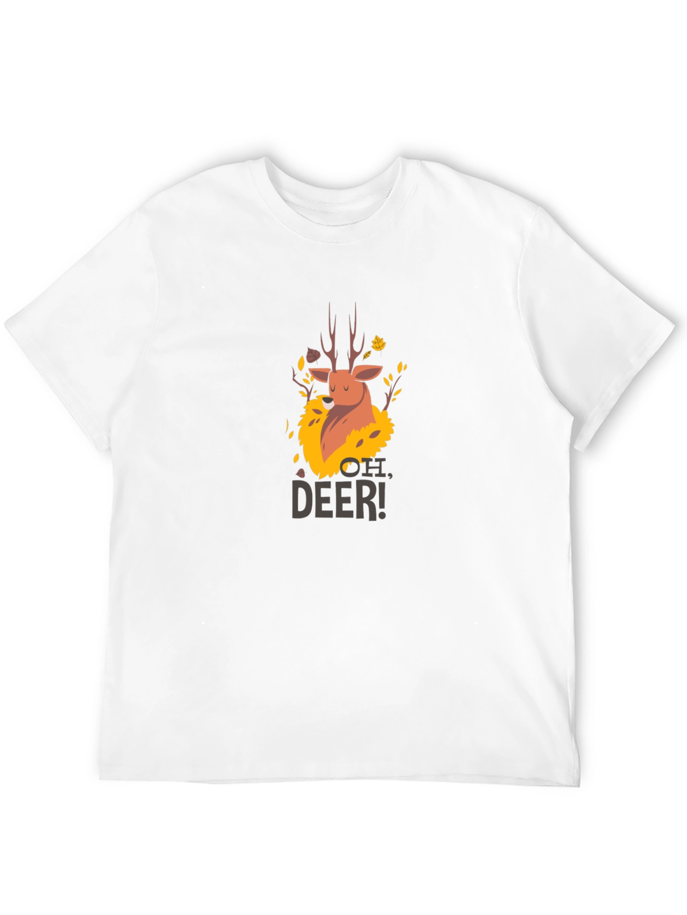 Oh Deer! Graphic Print Black T-Shirt