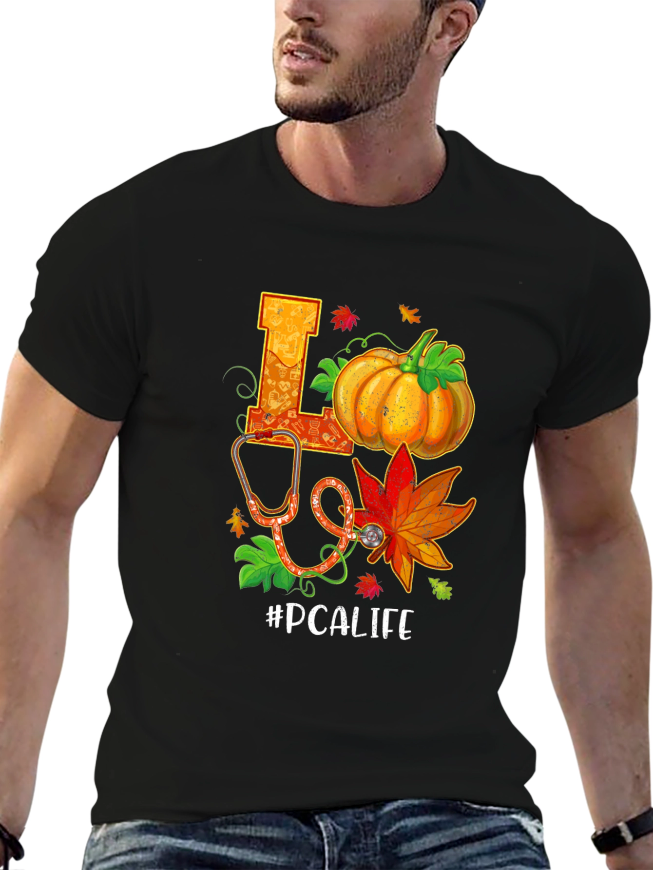 PCALIFE Pumpkin Stethoscope Graphic Tee