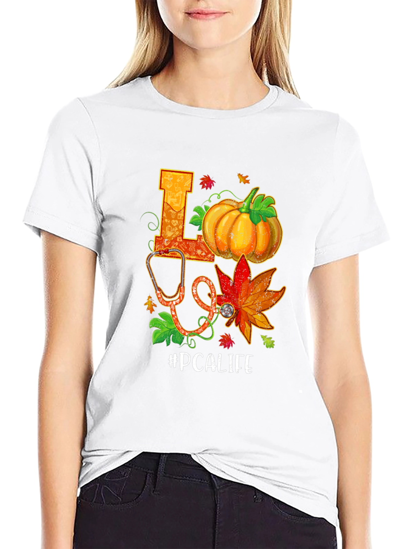 PCALIFE Pumpkin Stethoscope Graphic Tee