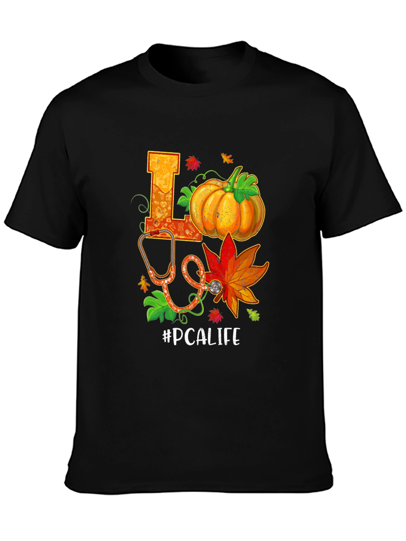 PCALIFE Pumpkin Stethoscope Graphic Tee