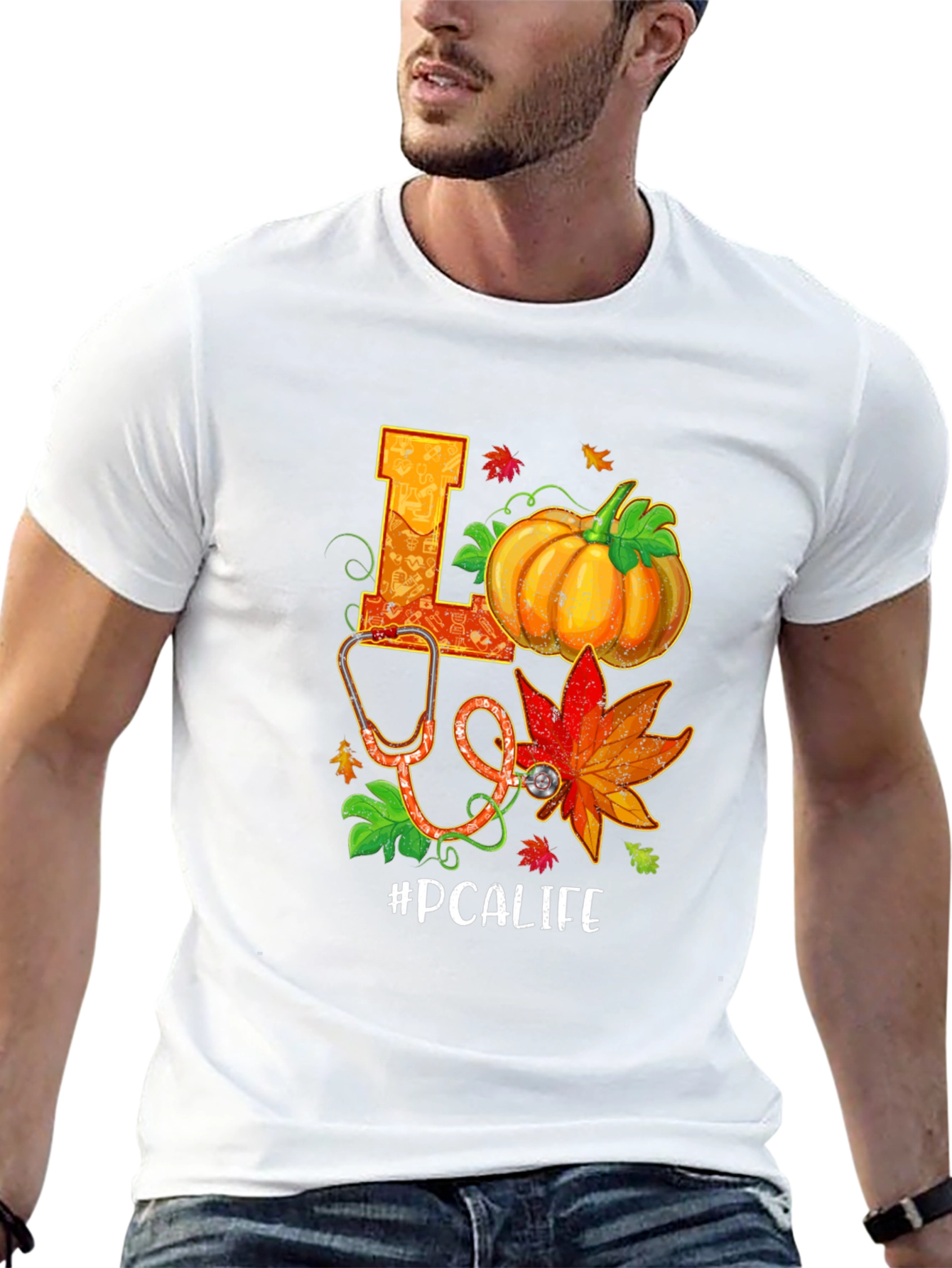 PCALIFE Pumpkin Stethoscope Graphic Tee