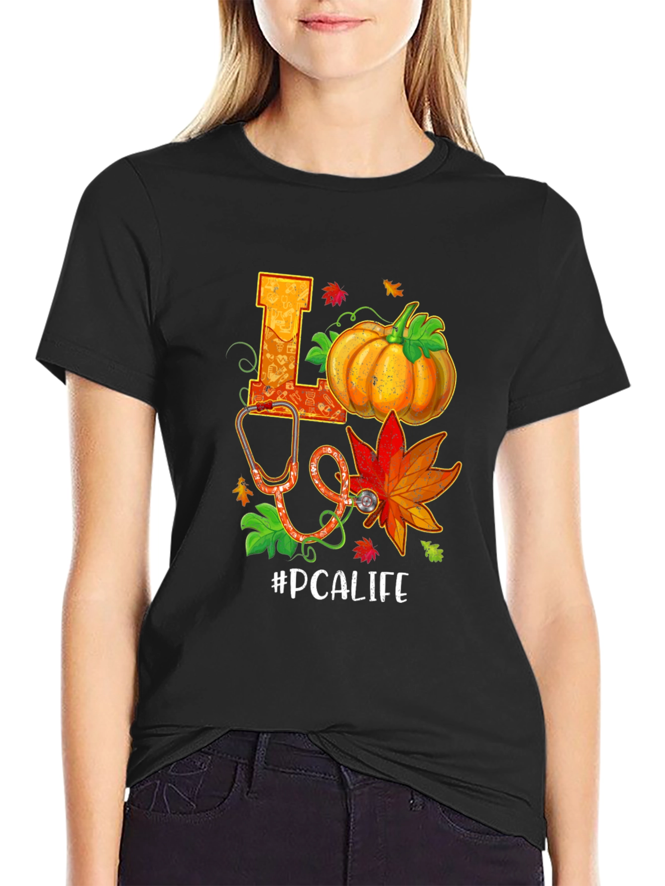 PCALIFE Pumpkin Stethoscope Graphic Tee
