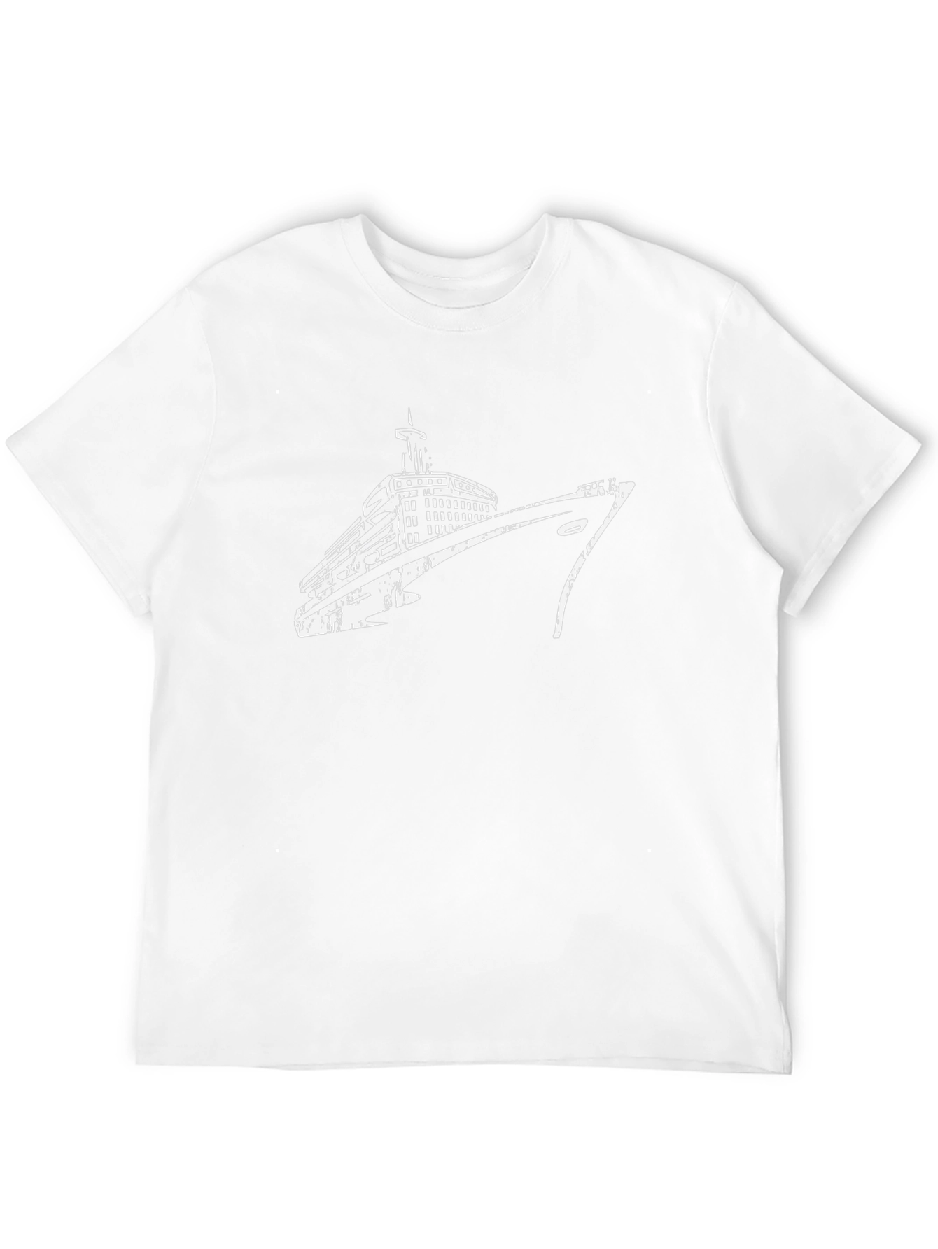 Nautical Cruise Ship Graphic Tee - Black Cotton T-Shirt