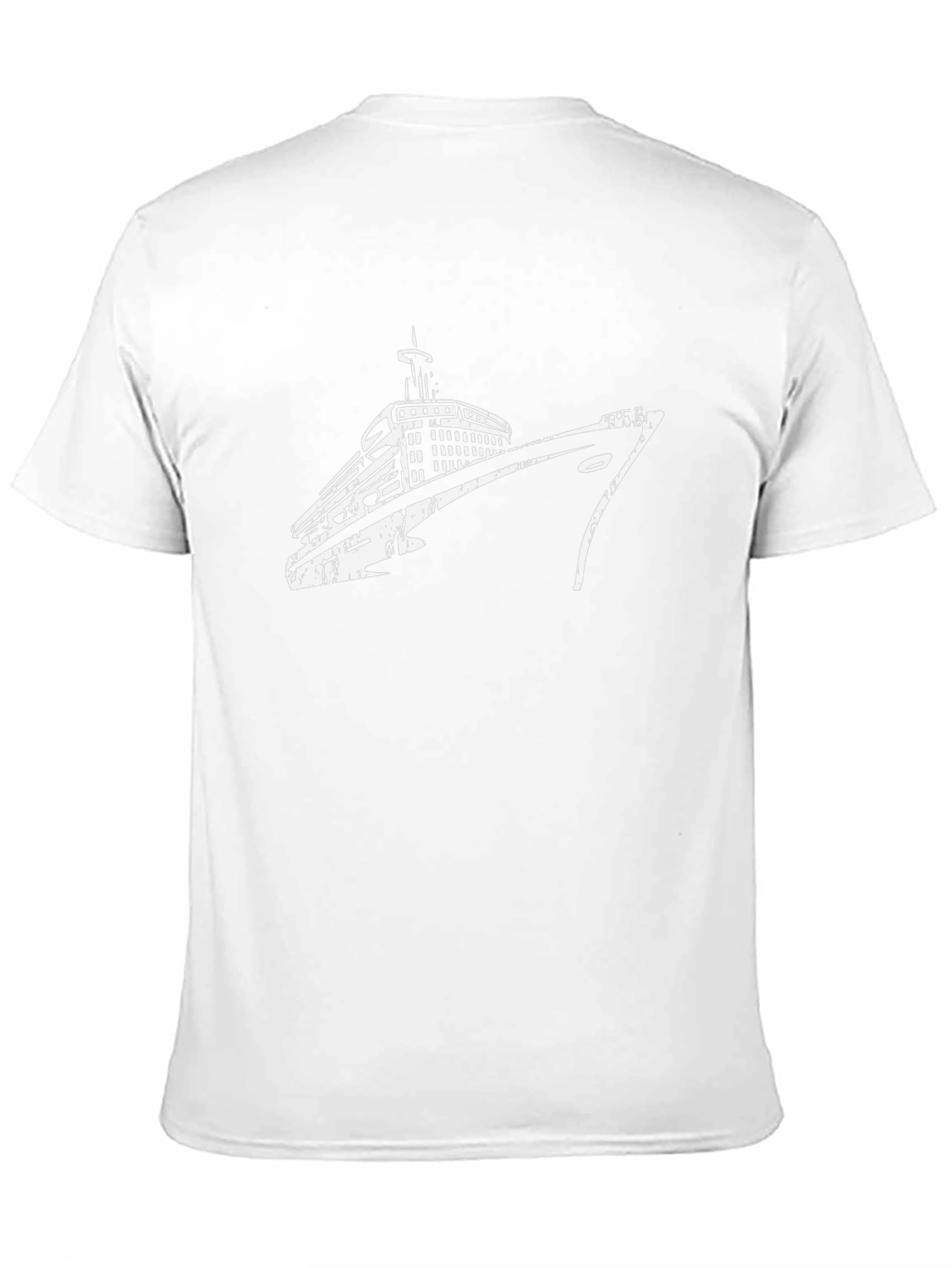 Nautical Cruise Ship Graphic Tee - Black Cotton T-Shirt