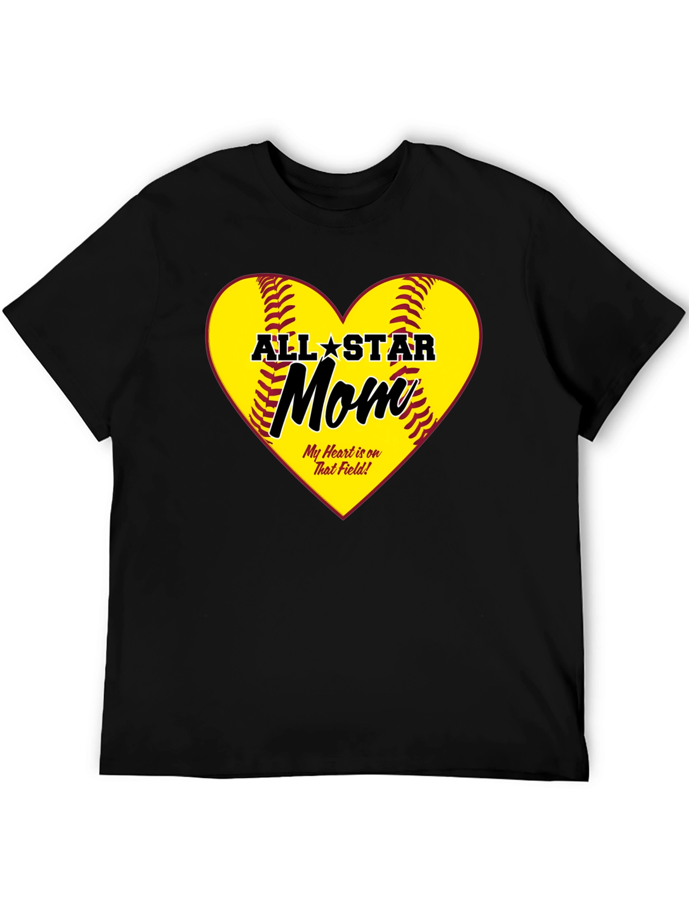 All-Star Mom Heart Design T-Shirt