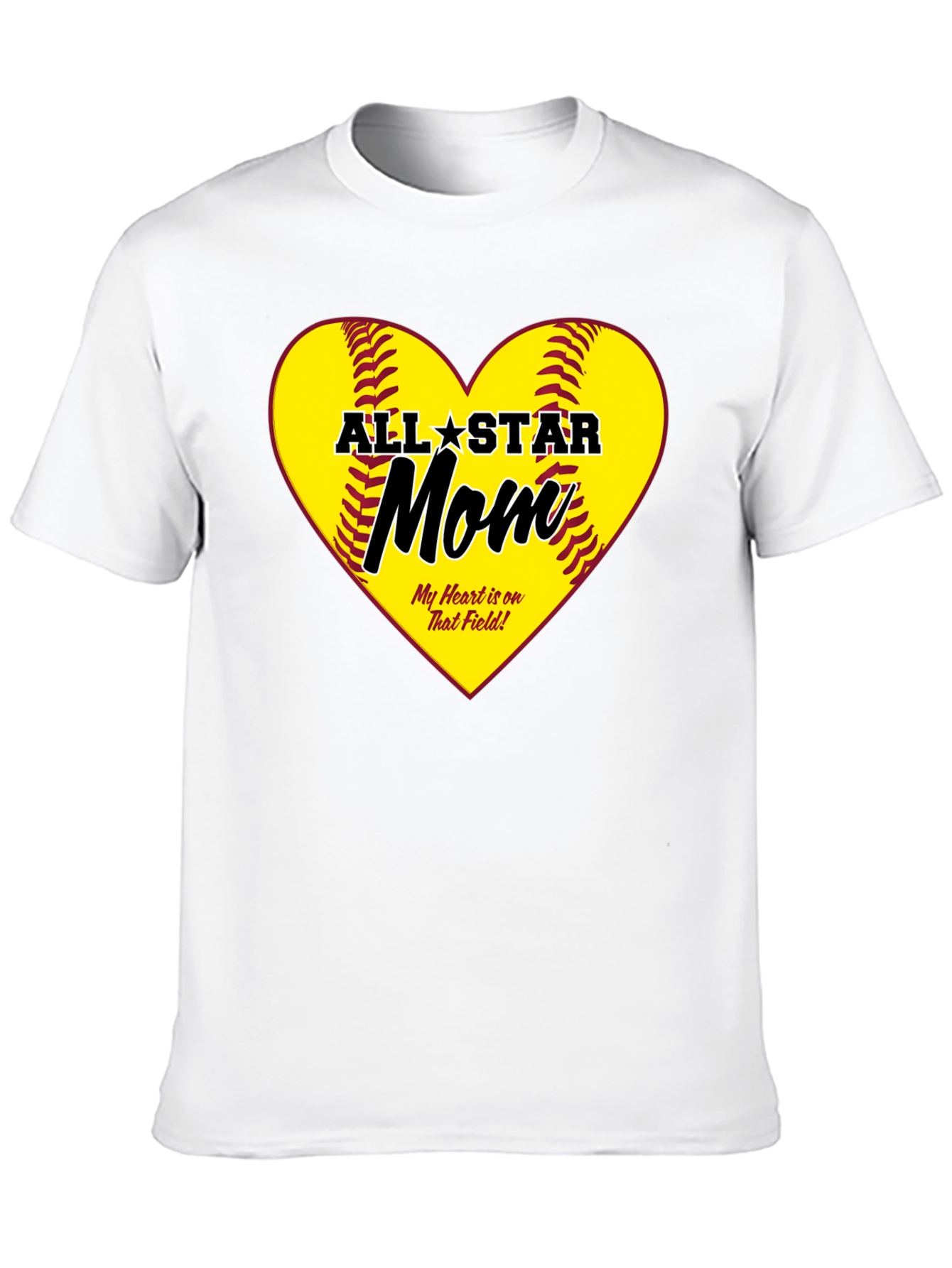 All-Star Mom Heart Design T-Shirt