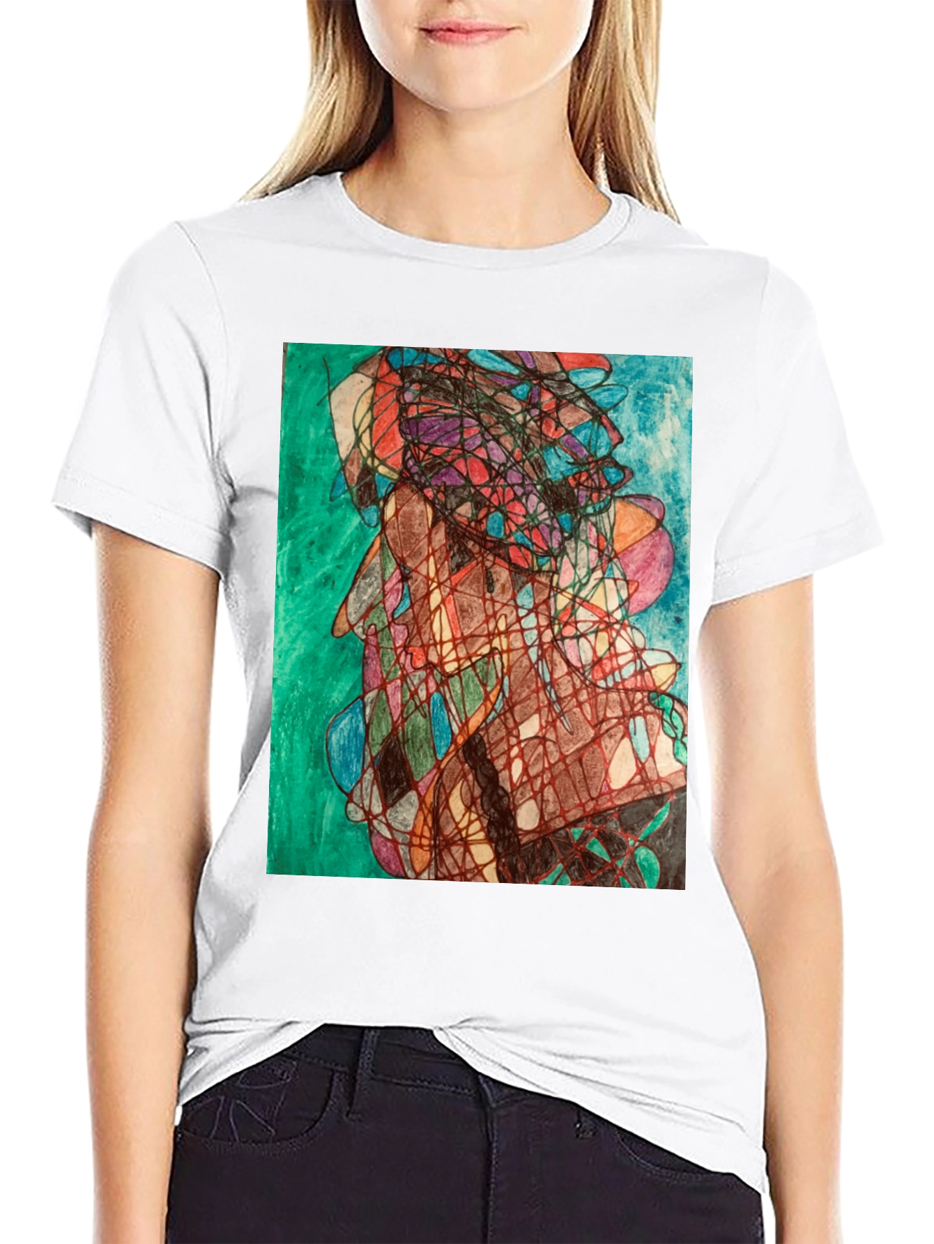 Abstract Art Graphic Tee - Modern Black T-Shirt
