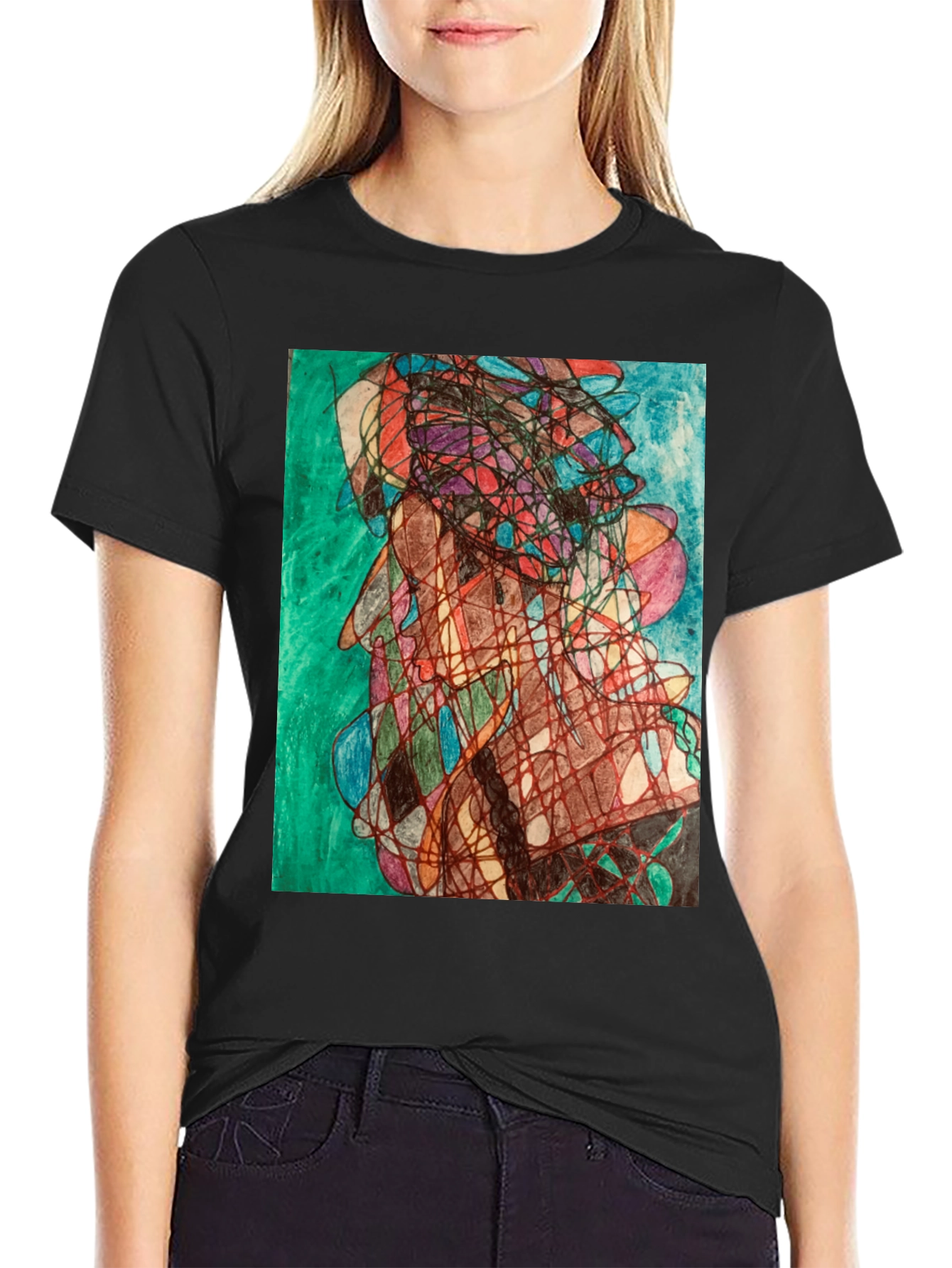 Abstract Art Graphic Tee - Modern Black T-Shirt