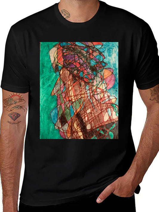 Abstract Art Graphic Tee - Modern Black T-Shirt