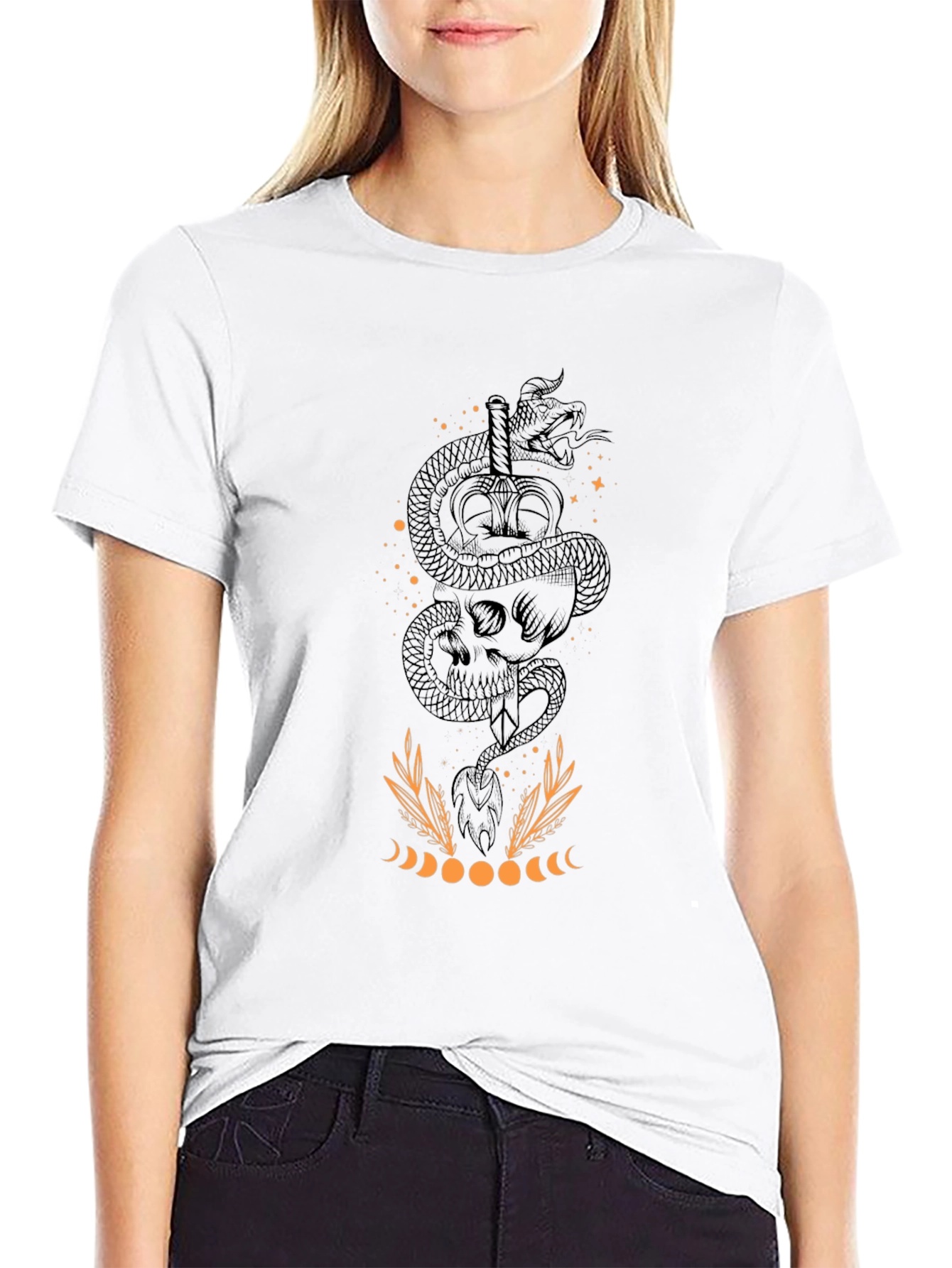 Skull & Snake Graphic Tee - Mens Black T-Shirt