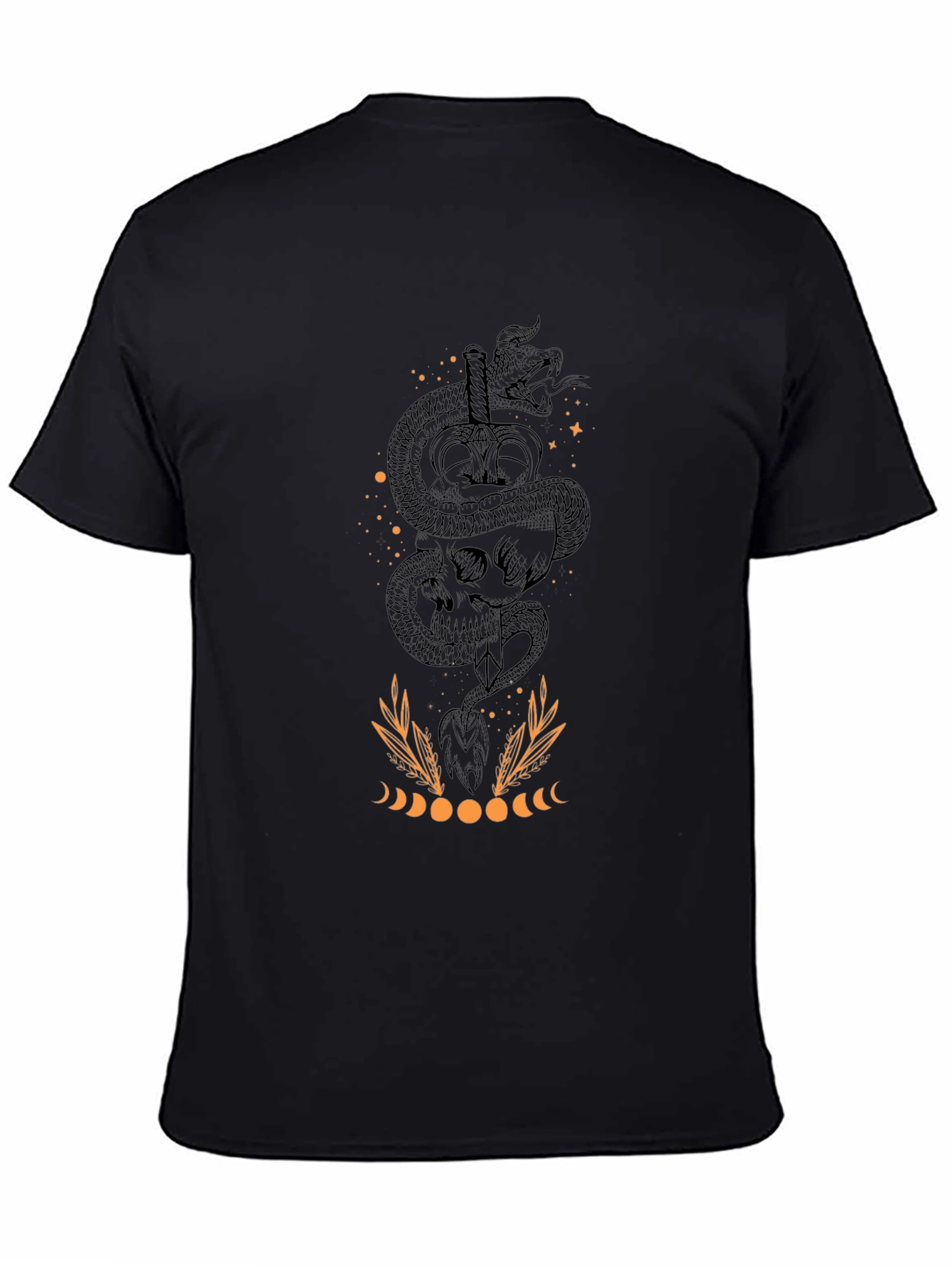 Skull & Snake Graphic Tee - Mens Black T-Shirt