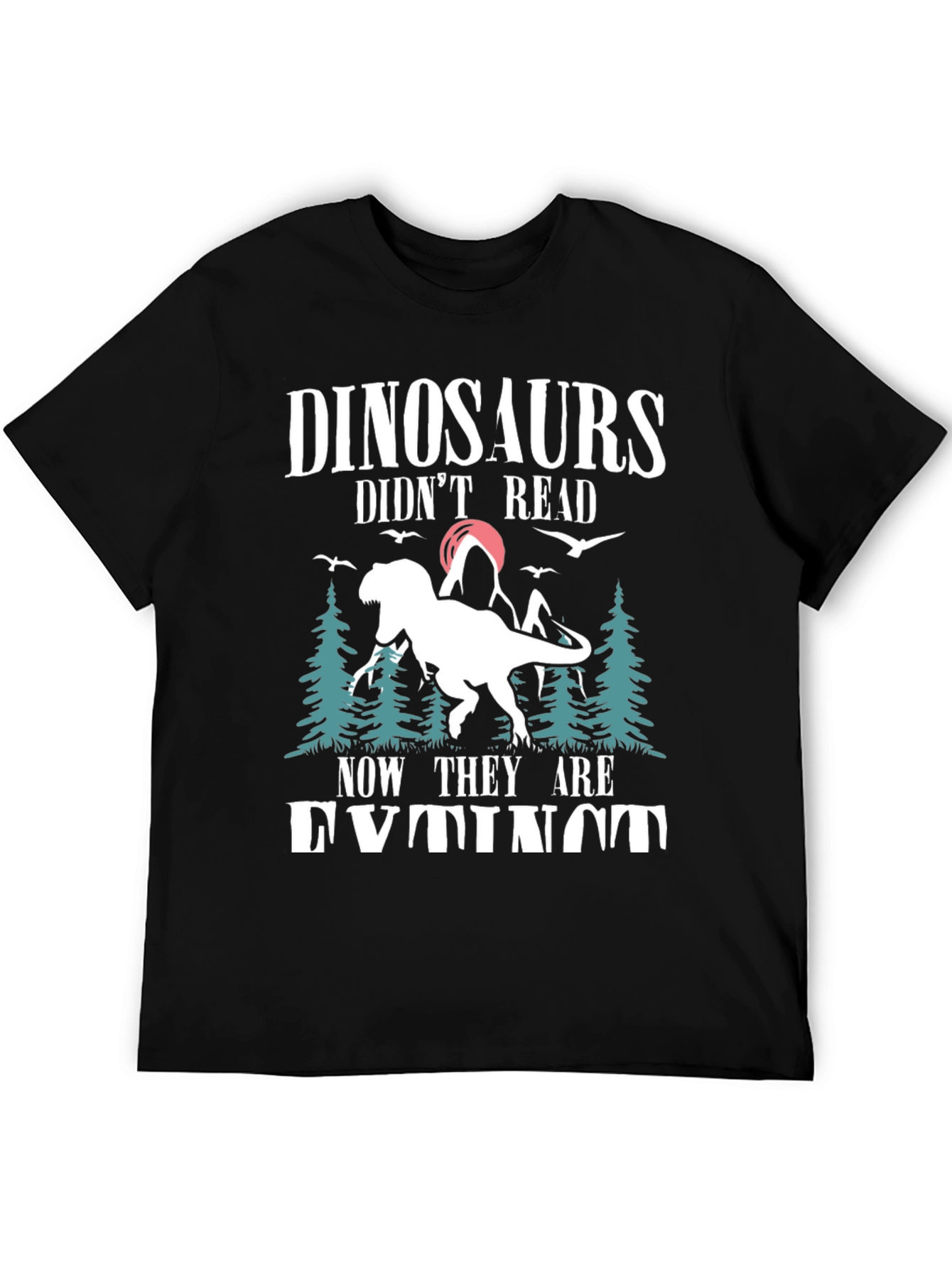 Dinosaurs Didnt Read T-Shirt - Funny Extinct Dino Tee