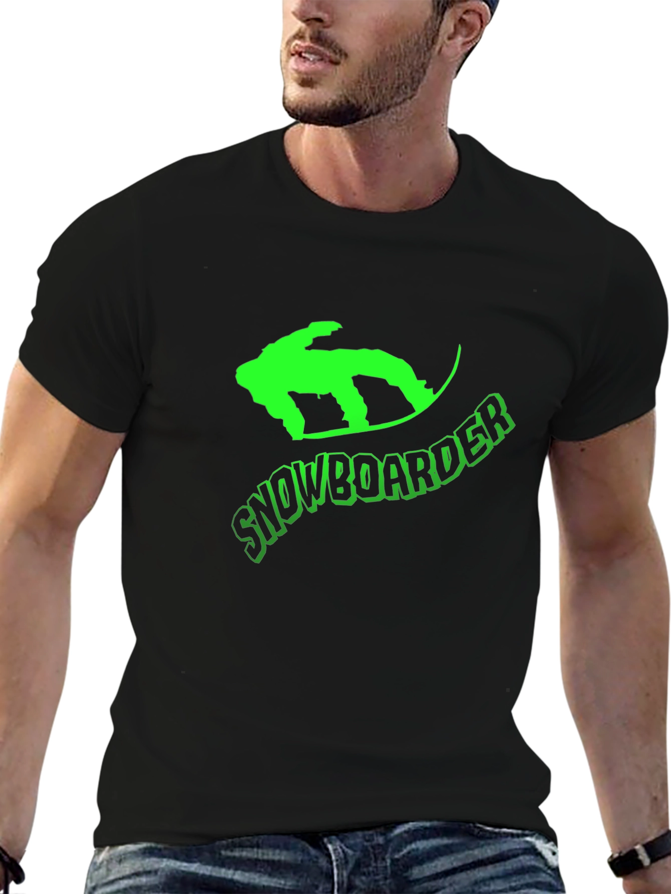 Snowboarder Graphic T-Shirt - Black