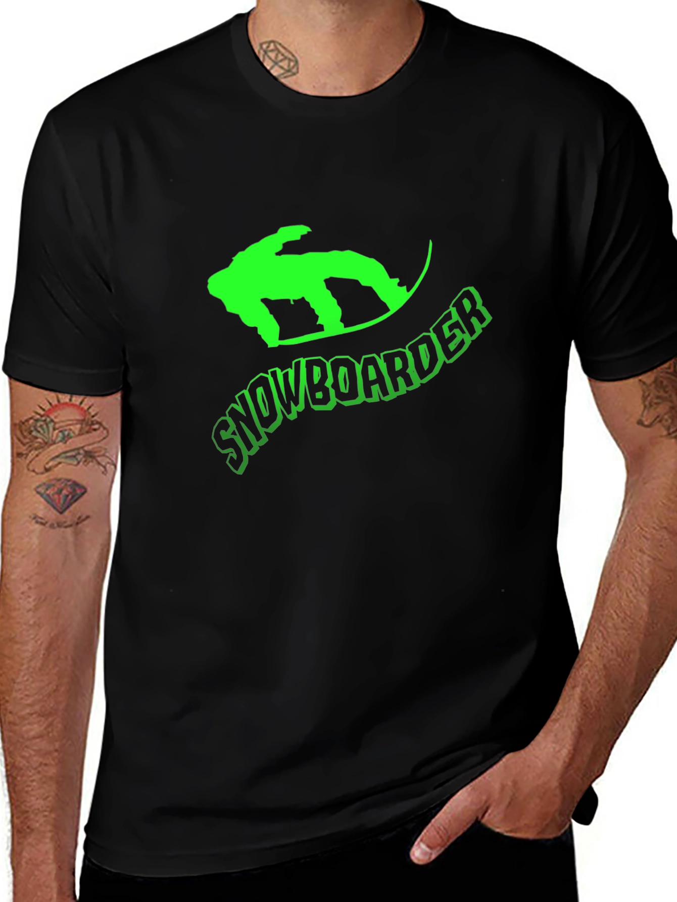Snowboarder Graphic T-Shirt - Black
