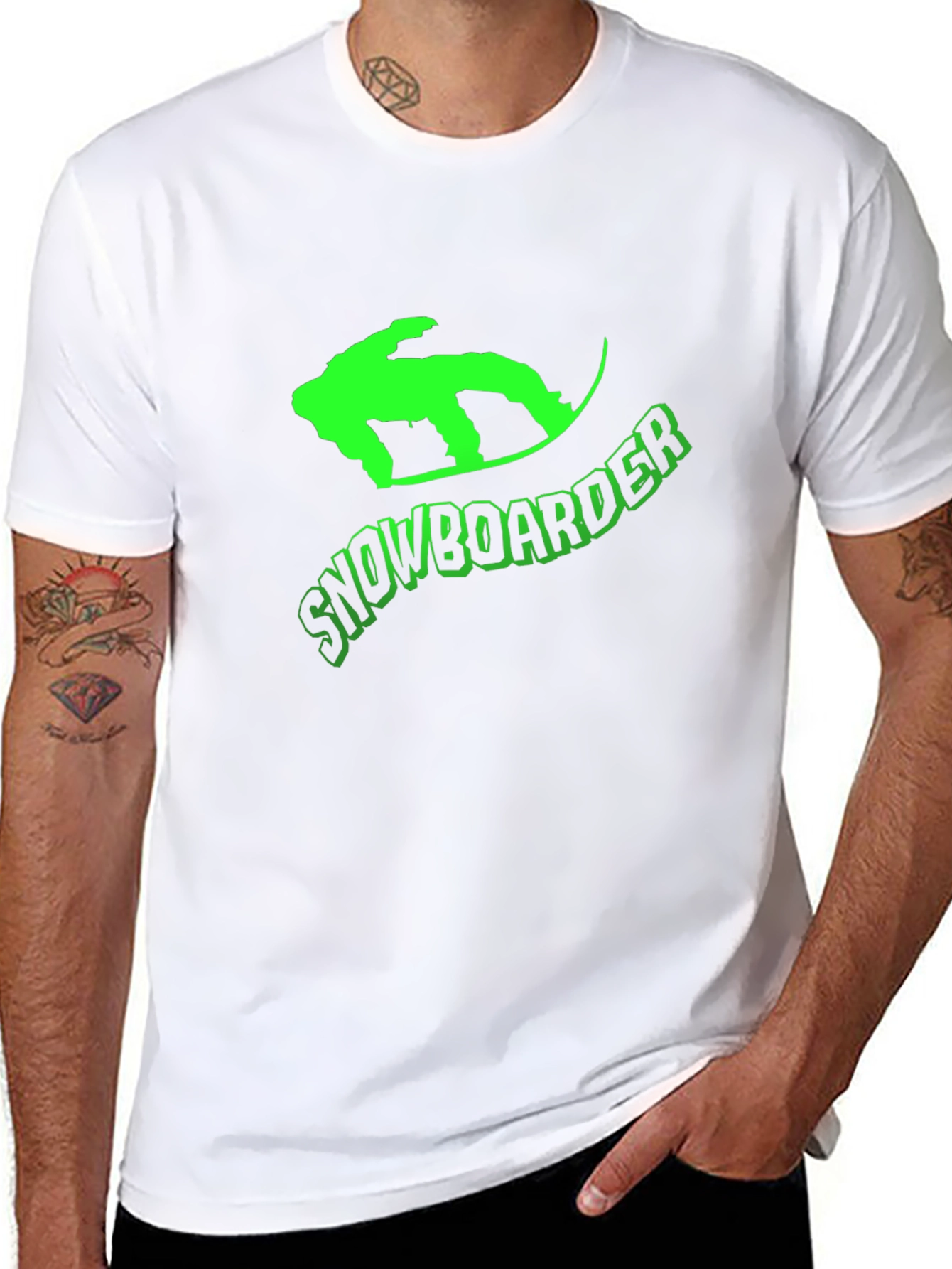 Snowboarder Graphic T-Shirt - Black
