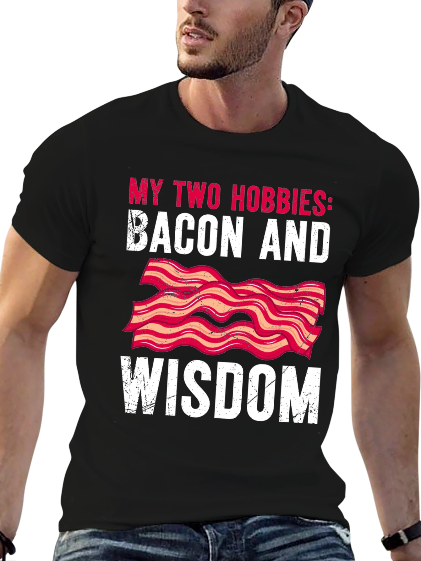 Bacon & Wisdom Graphic Tee - Funny Hobby T-Shirt