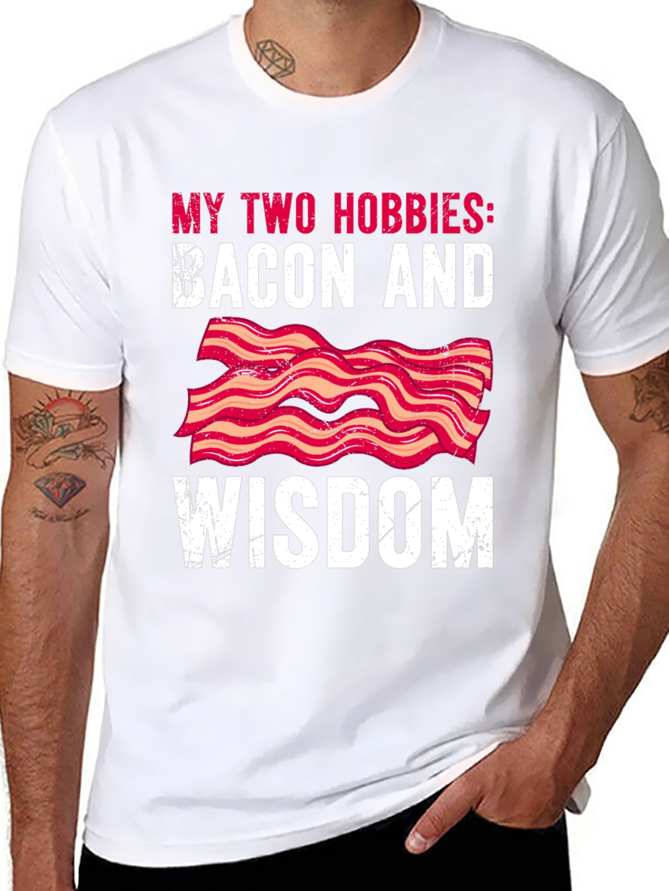 Bacon & Wisdom Graphic Tee - Funny Hobby T-Shirt