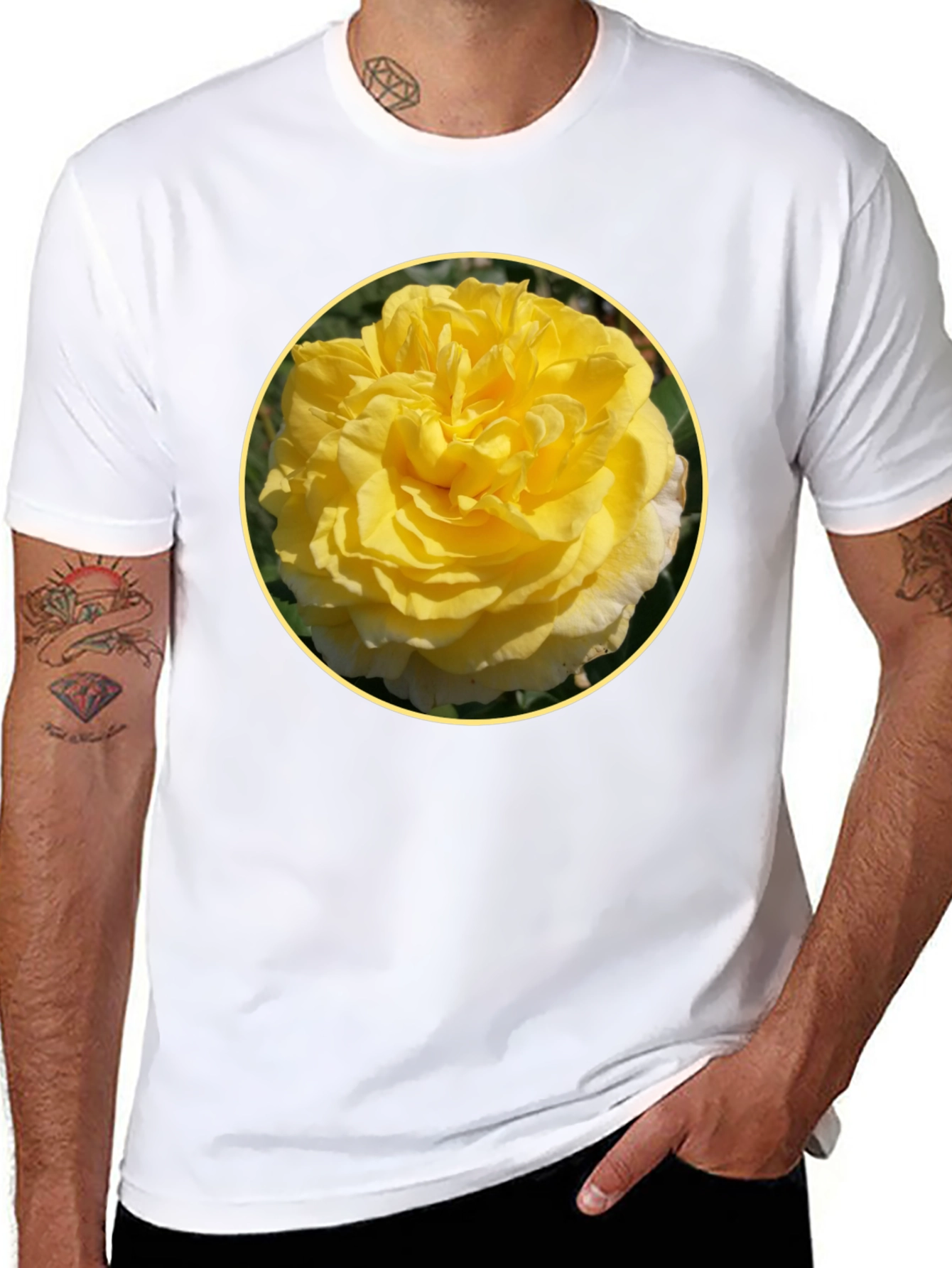 Yellow Rose Graphic Tee - Floral T-Shirt