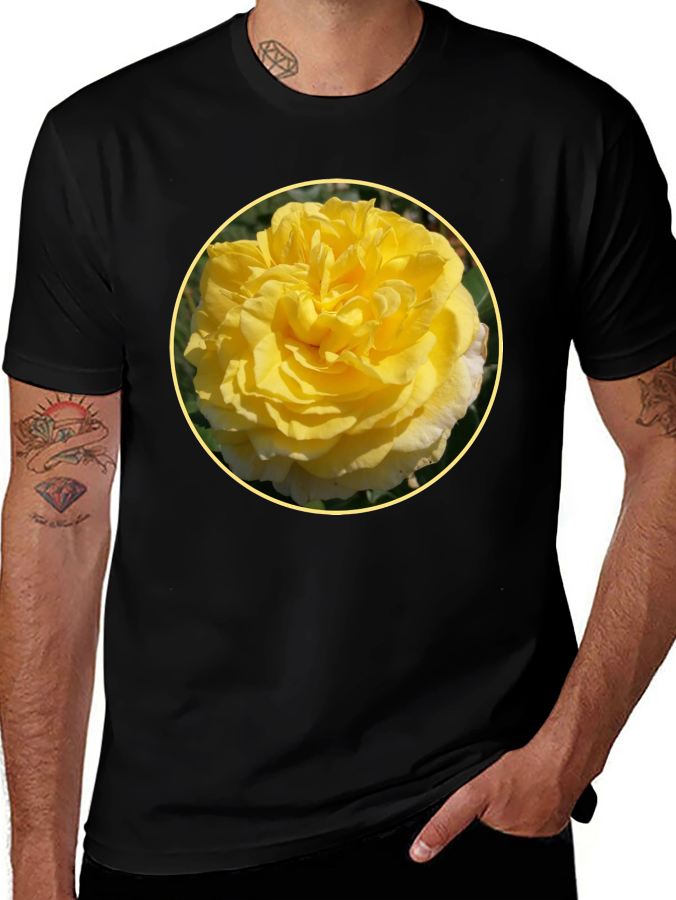 Yellow Rose Graphic Tee - Floral T-Shirt