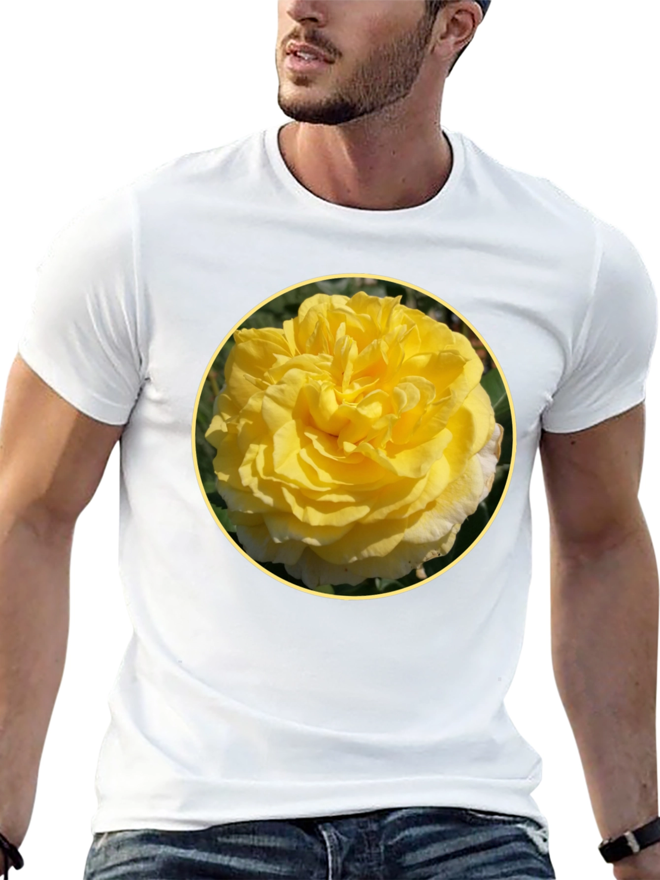 Yellow Rose Graphic Tee - Floral T-Shirt
