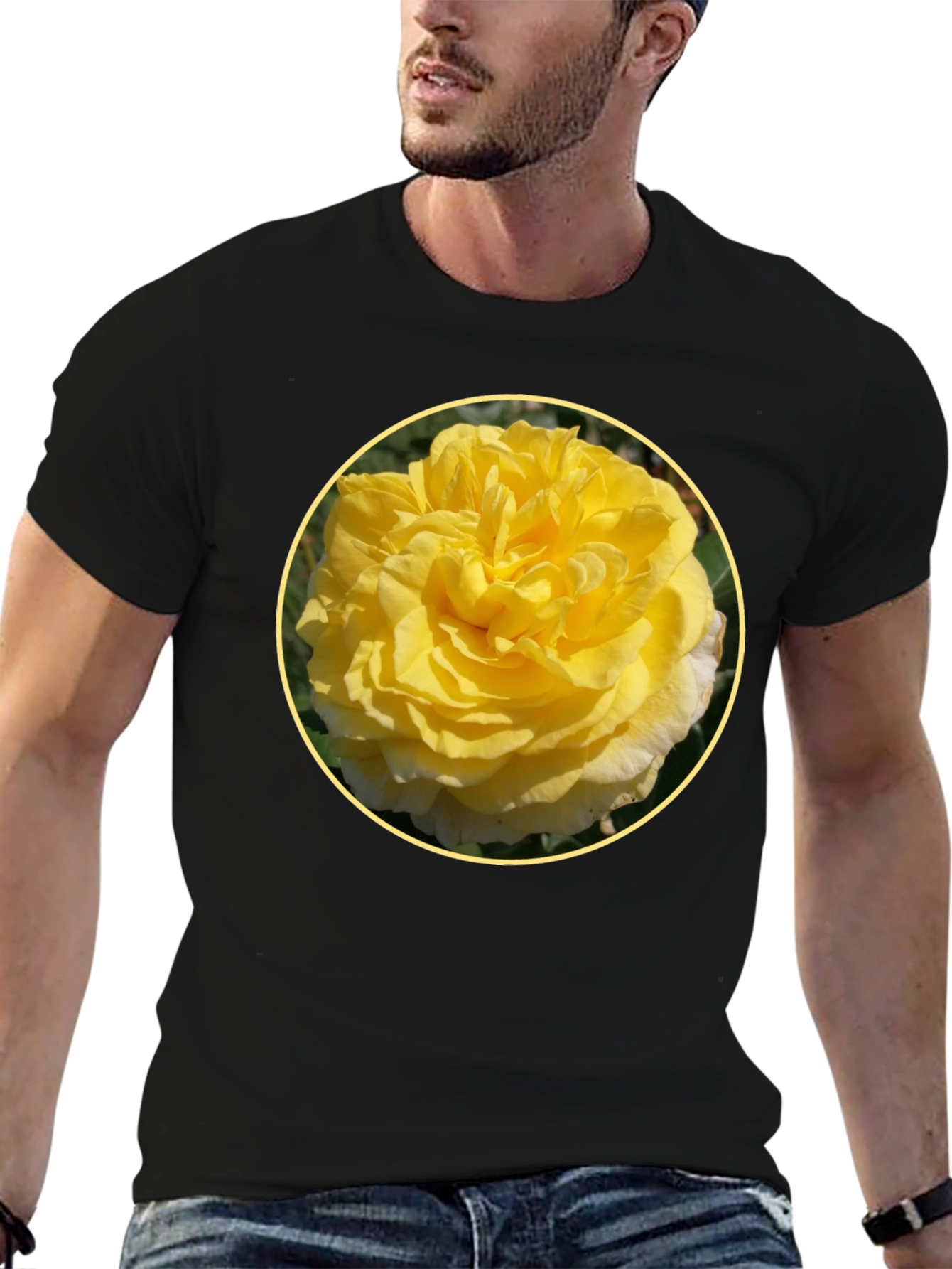 Yellow Rose Graphic Tee - Floral T-Shirt