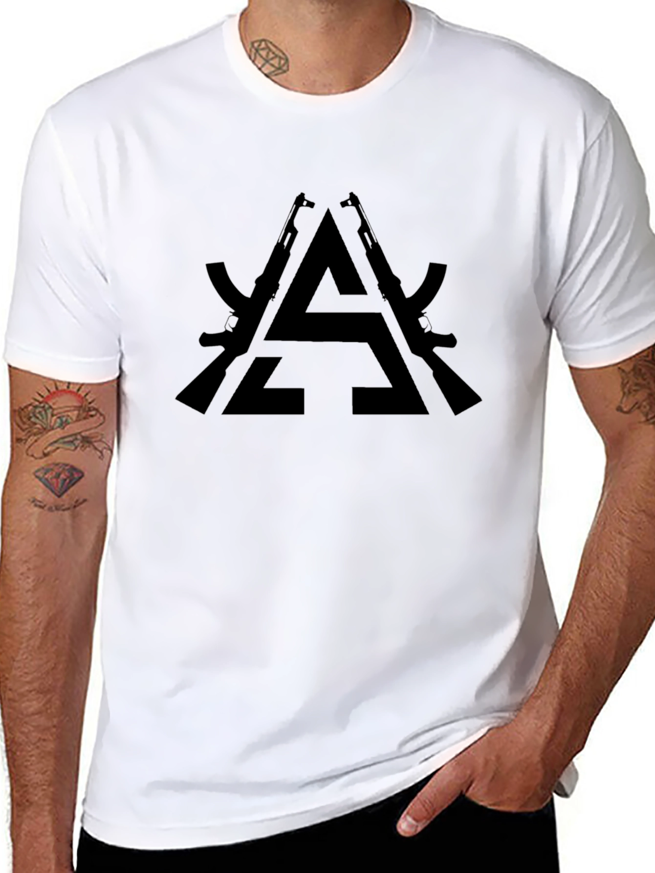 Black AK-47 Graphic T-Shirt - Tactical Style