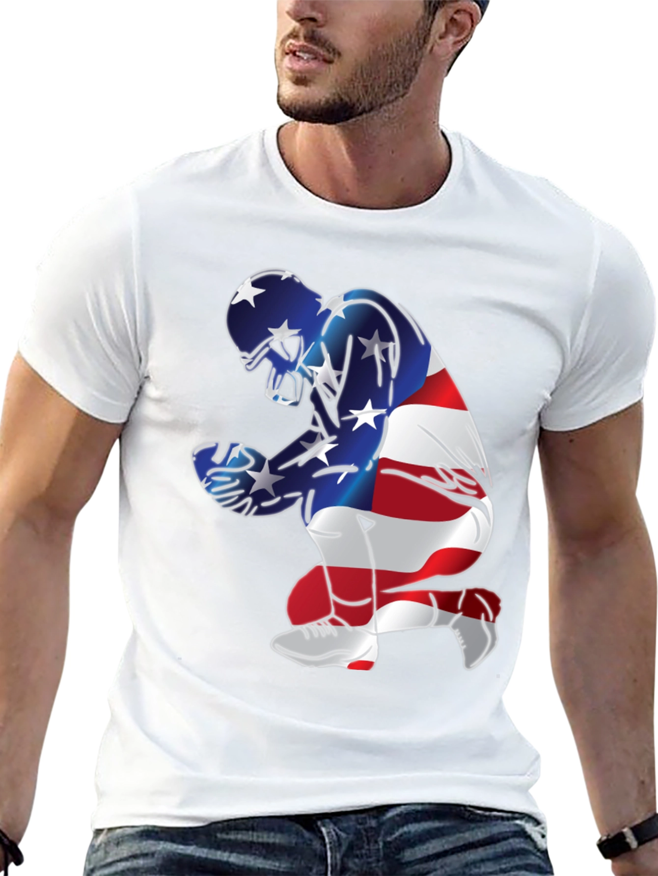 Patriotic Football Graphic T-Shirt