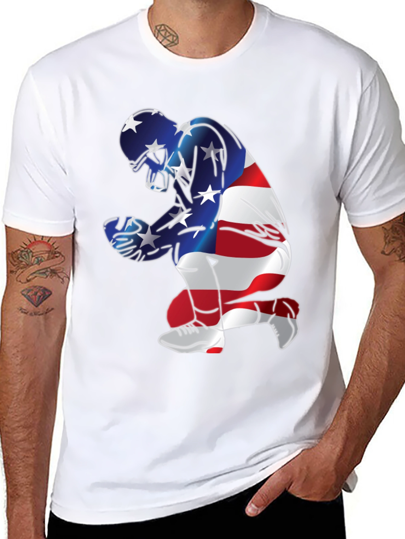 Patriotic Football Graphic T-Shirt