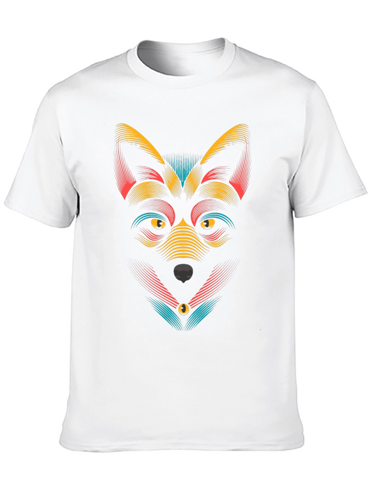 Abstract Wolf Graphic Black T-Shirt