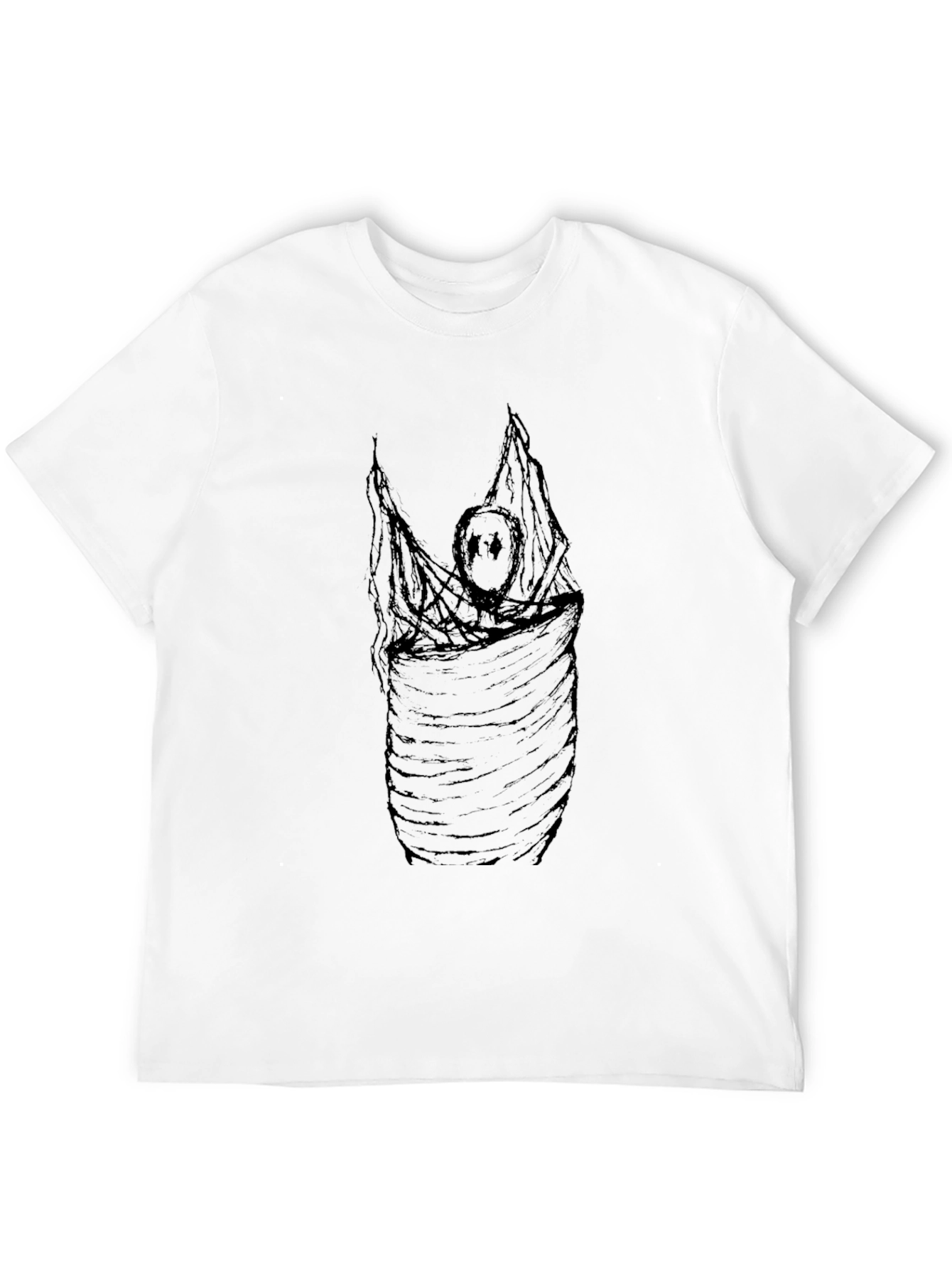 Black Graphic Tee - Wrapped Figure Design